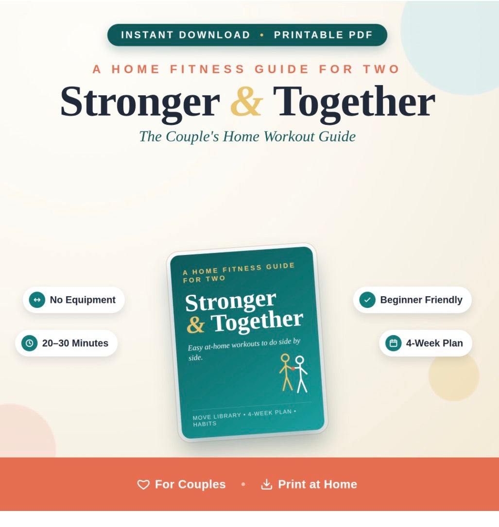 Couples Workout Challenge – Home Workout Plan for Two (Instant Download eBook)