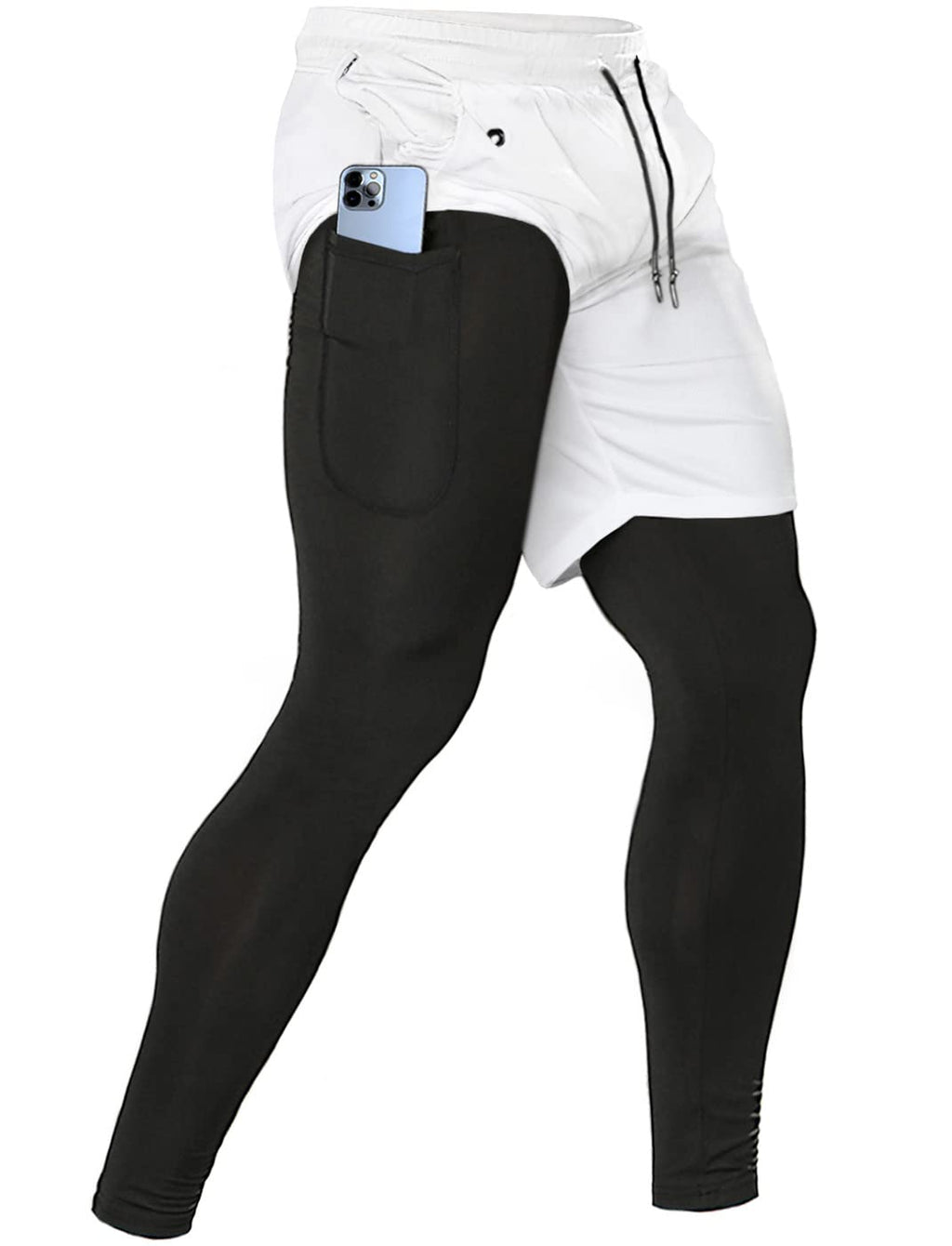Men's 2-in-1 Running Pants – Gym Workout Compression Training Tights
