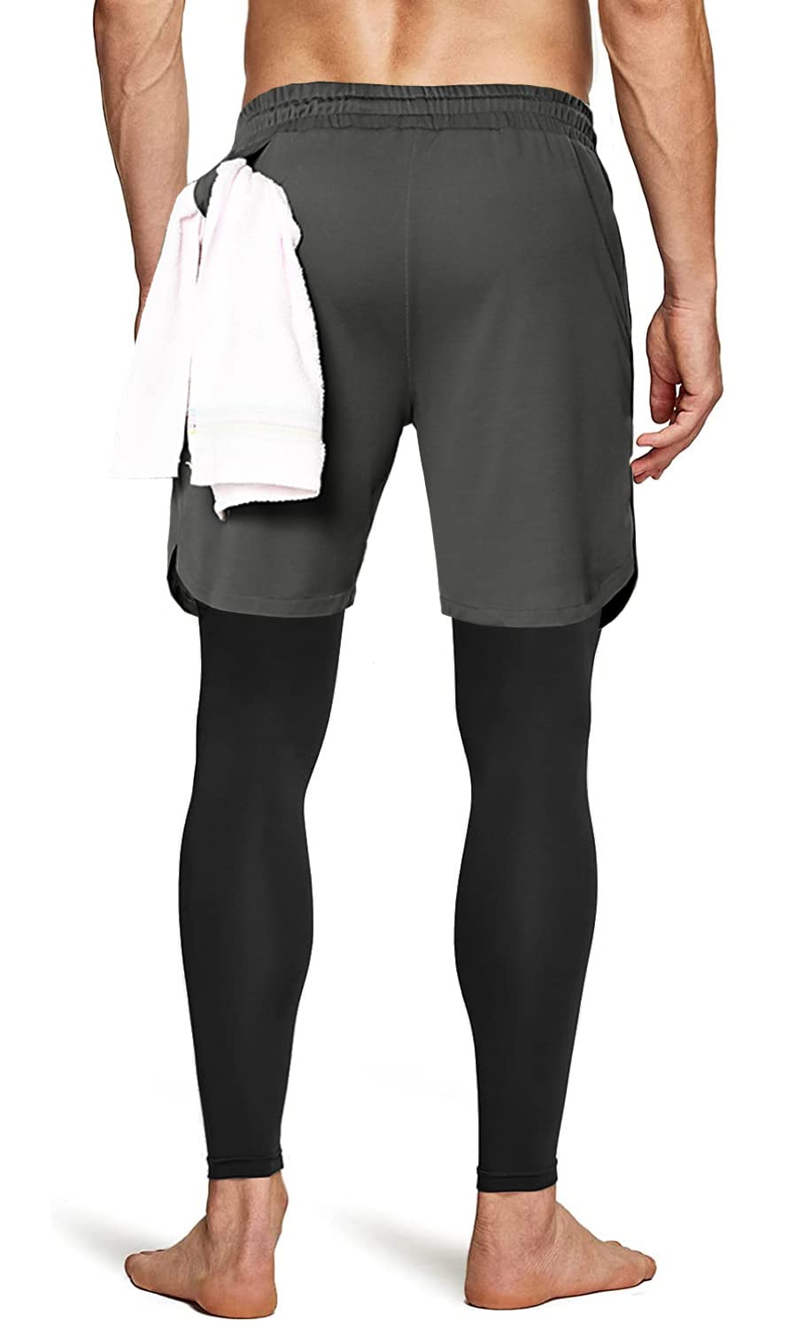 Men's 2-in-1 Running Pants – Gym Workout Compression Training Tights