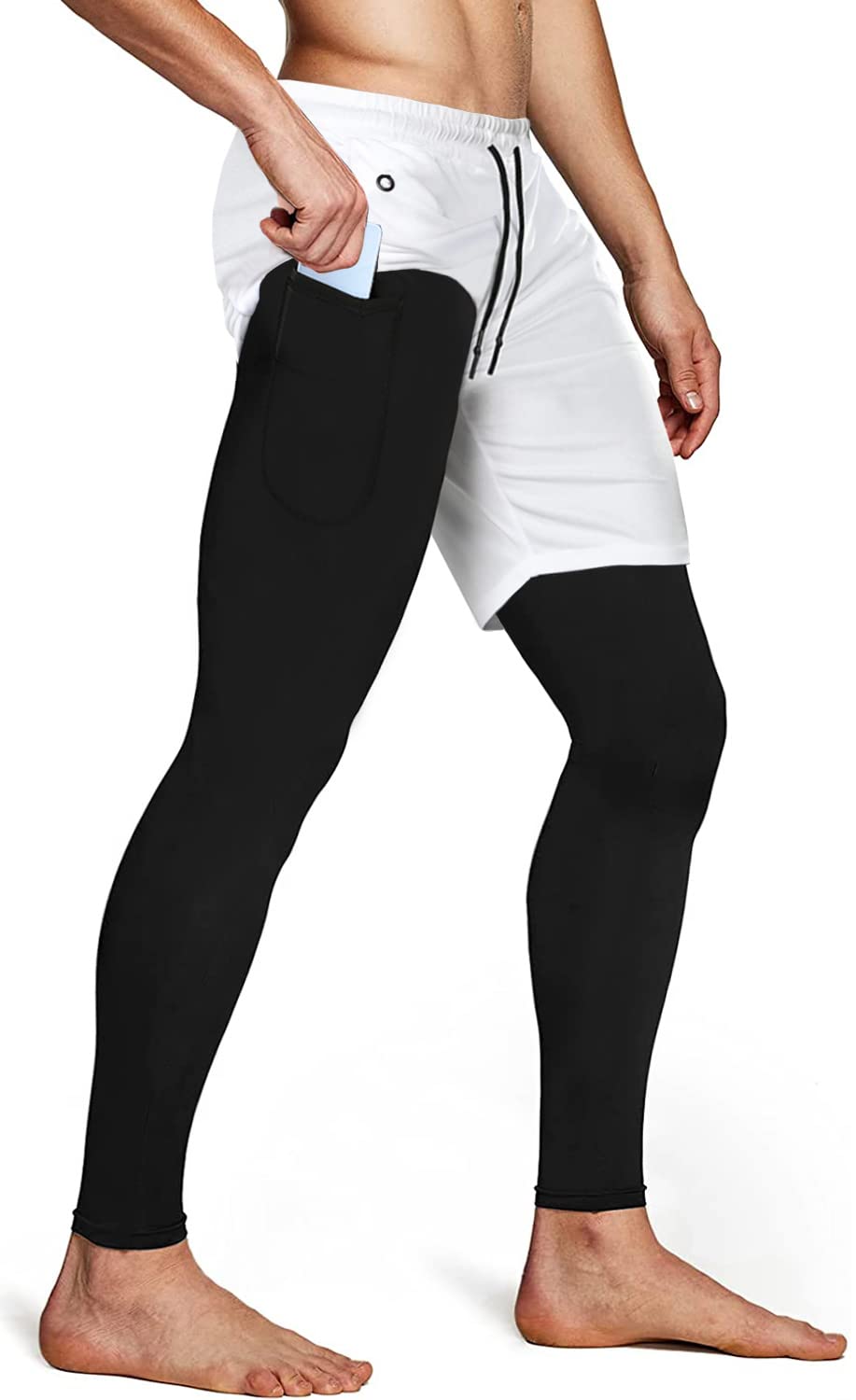 Men's 2-in-1 Running Pants – Gym Workout Compression Training Tights