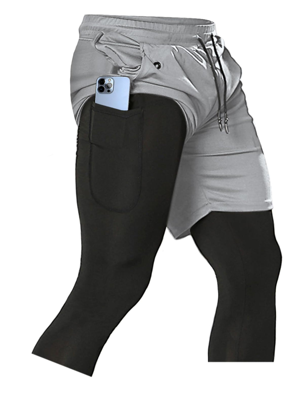 Men's 2-in-1 Running Pants – Gym Workout Compression Training Tights