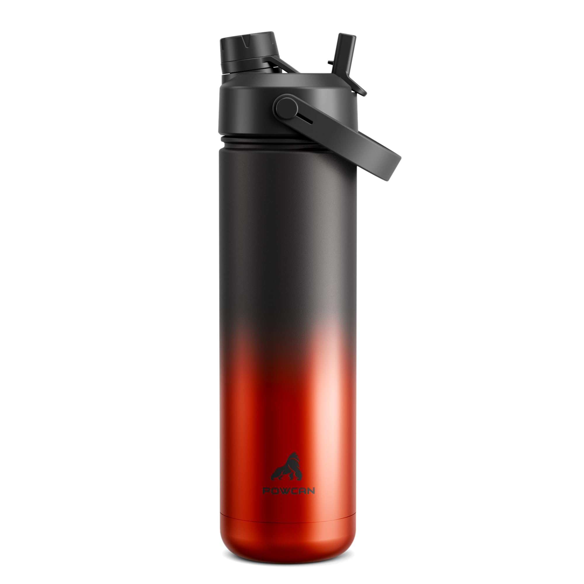 40 oz insulated water bottle with 2-in-1 straw and spout lid