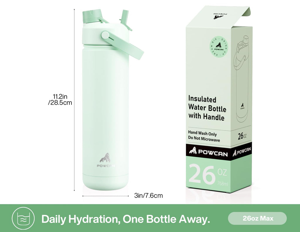 40 oz Insulated Water Bottle – 2-in-1 Straw & Spout Lid, Keeps Cold 24 Hours
