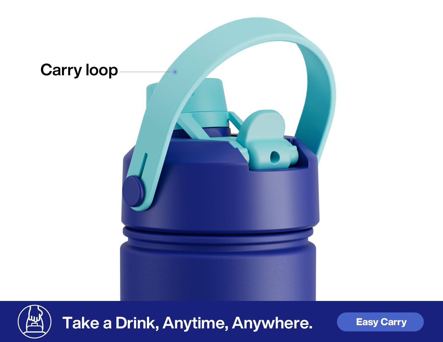 40 oz Insulated Water Bottle – 2-in-1 Straw & Spout Lid, Keeps Cold 24 Hours