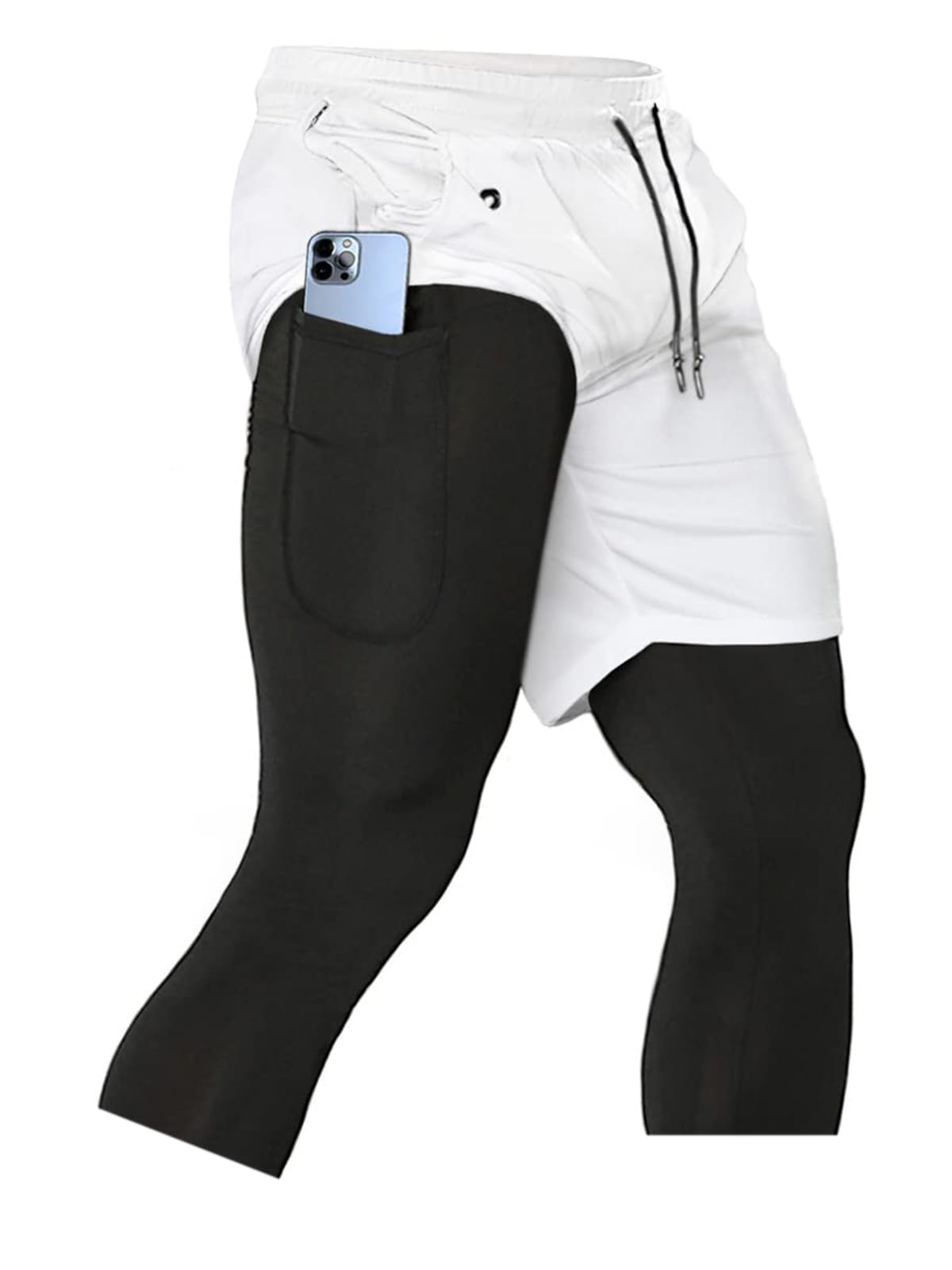Men's 2-in-1 Running Pants – Gym Workout Compression Training Tights