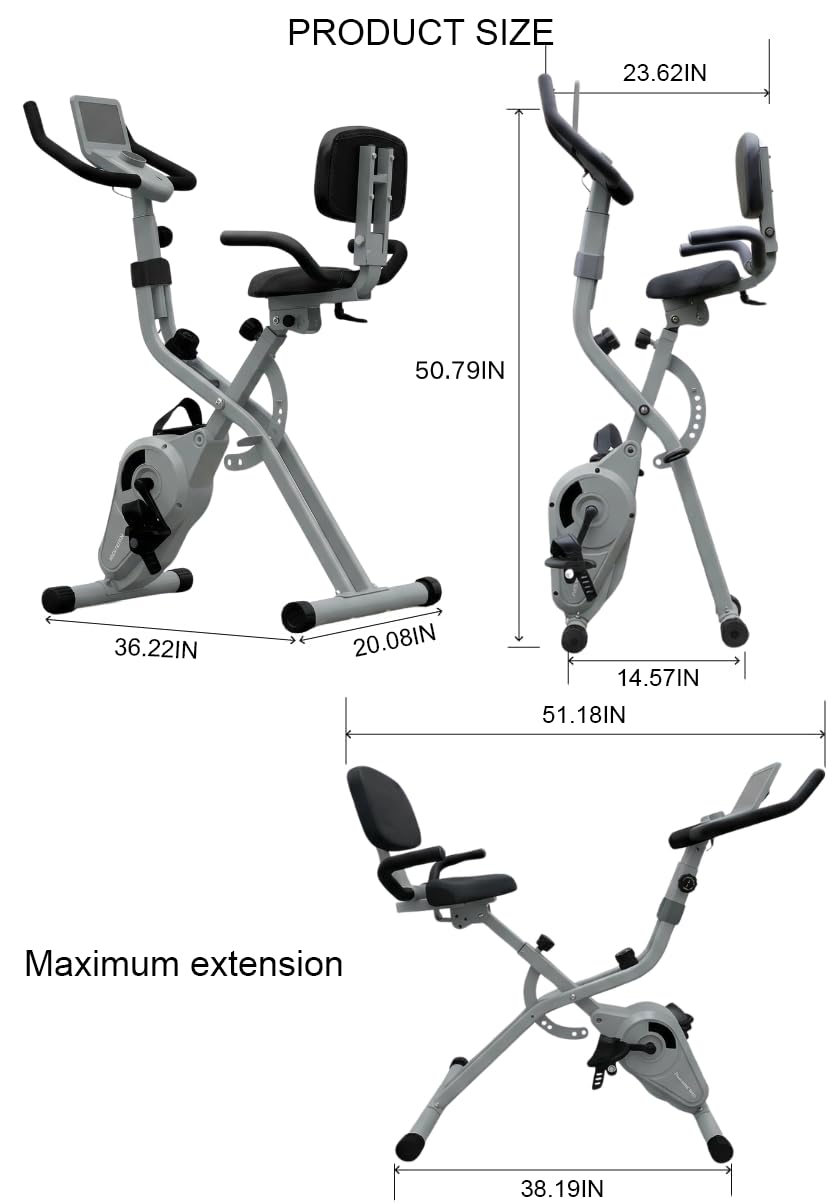 5-in-1 Foldable Exercise Bike – 16-Level Magnetic Indoor Cycling Bike, 350 lb Capacity