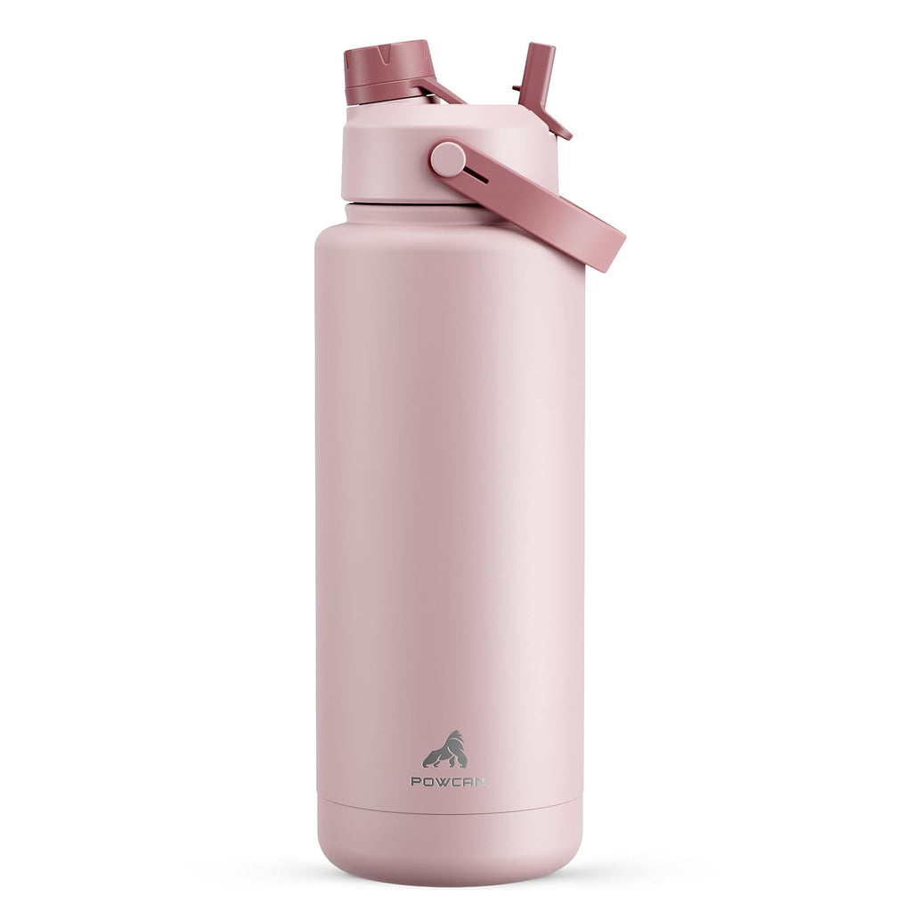 40 oz Insulated Water Bottle – 2-in-1 Straw & Spout Lid, Keeps Cold 24 Hours