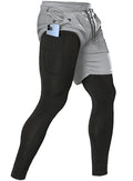 Men's 2-in-1 Running Pants – Gym Workout Compression Training Tights