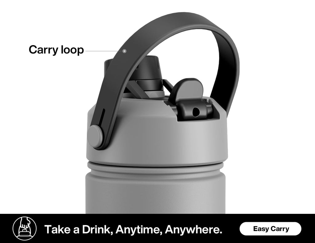 40 oz Insulated Water Bottle – 2-in-1 Straw & Spout Lid, Keeps Cold 24 Hours