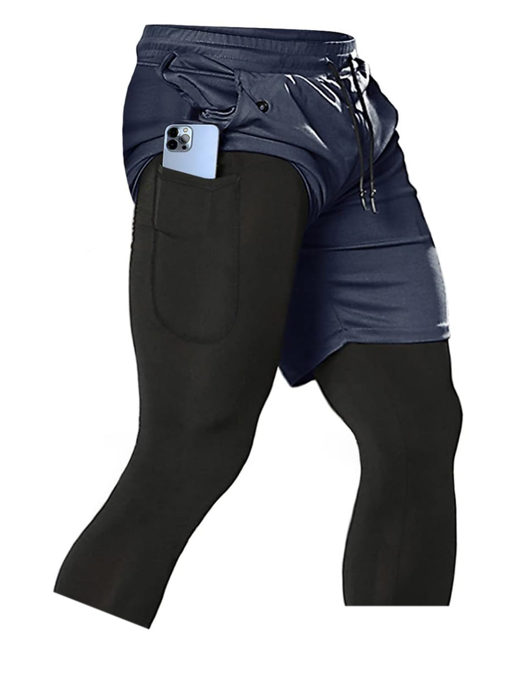 Men's 2-in-1 Running Pants – Gym Workout Compression Training Tights
