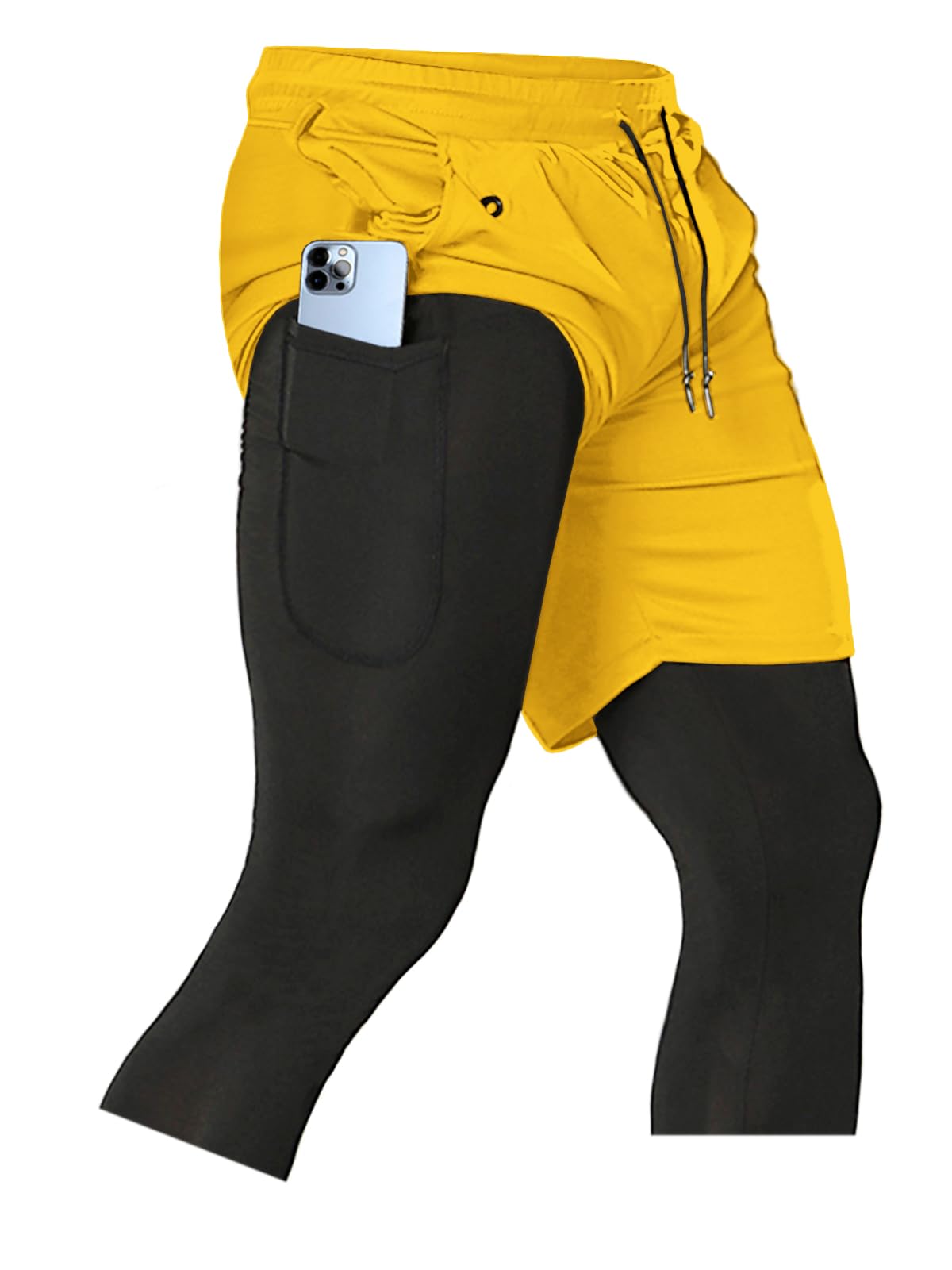 Men's 2-in-1 Running Pants – Gym Workout Compression Training Tights