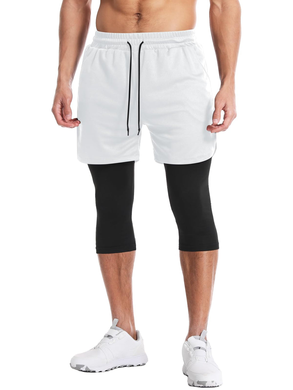 Men's 2-in-1 Running Pants – Gym Workout Compression Training Tights
