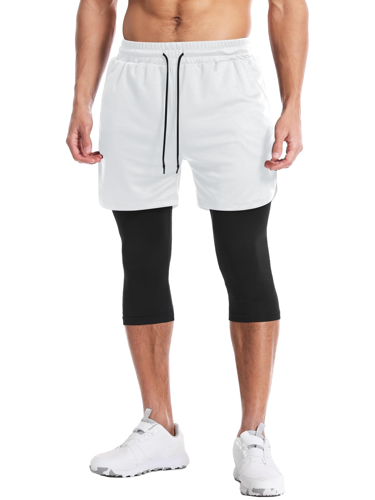 Men's 2-in-1 Running Pants – Gym Workout Compression Training Tights