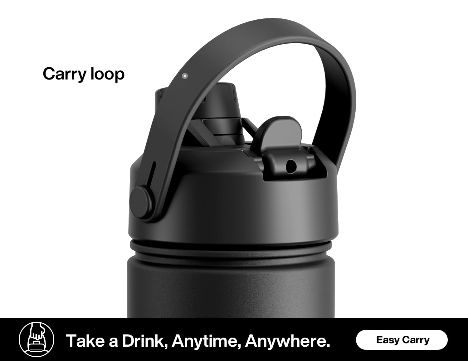 40 oz Insulated Water Bottle – 2-in-1 Straw & Spout Lid, Keeps Cold 24 Hours