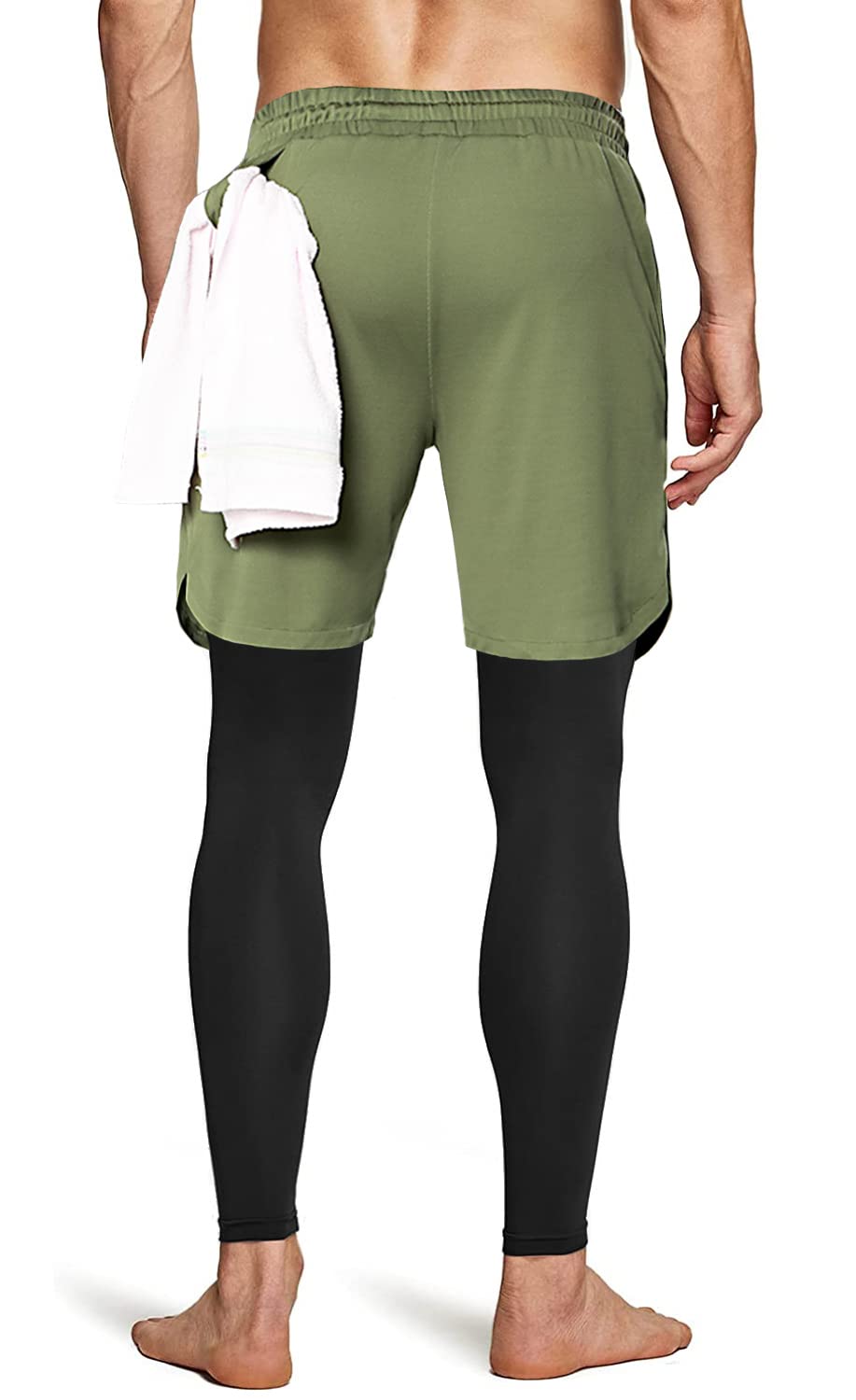 Men's 2-in-1 Running Pants – Gym Workout Compression Training Tights