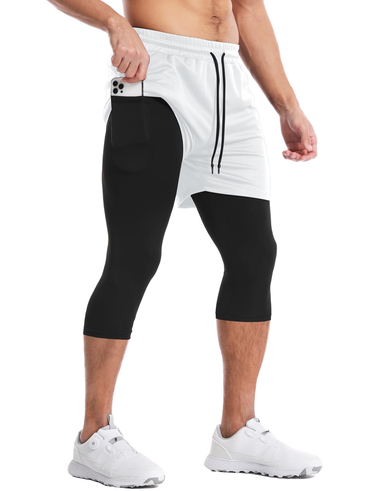 Men's 2-in-1 Running Pants – Gym Workout Compression Training Tights