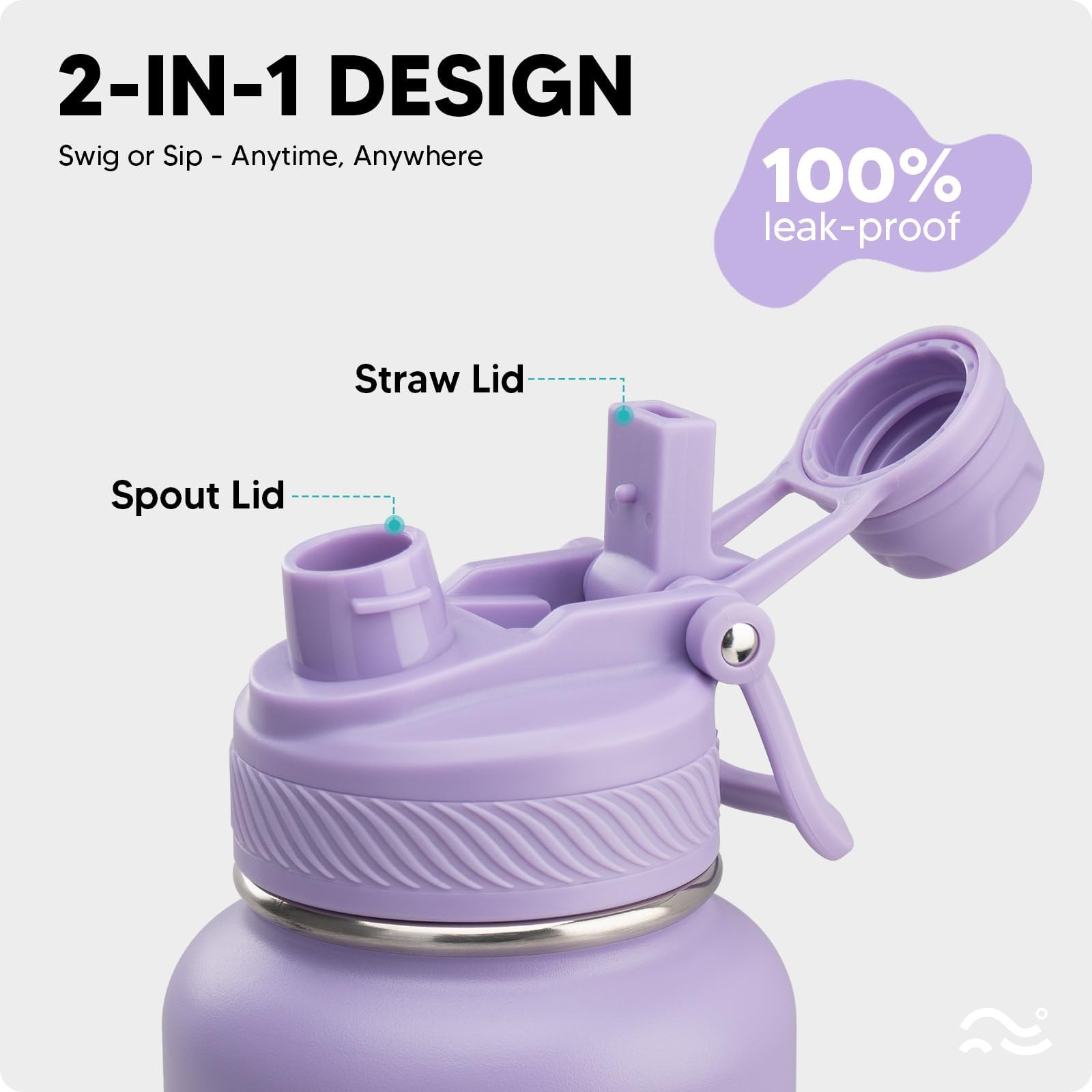 Insulated Water Bottle with Silicone Boot – 24 oz, Cold 36 Hrs / Hot 18 Hrs