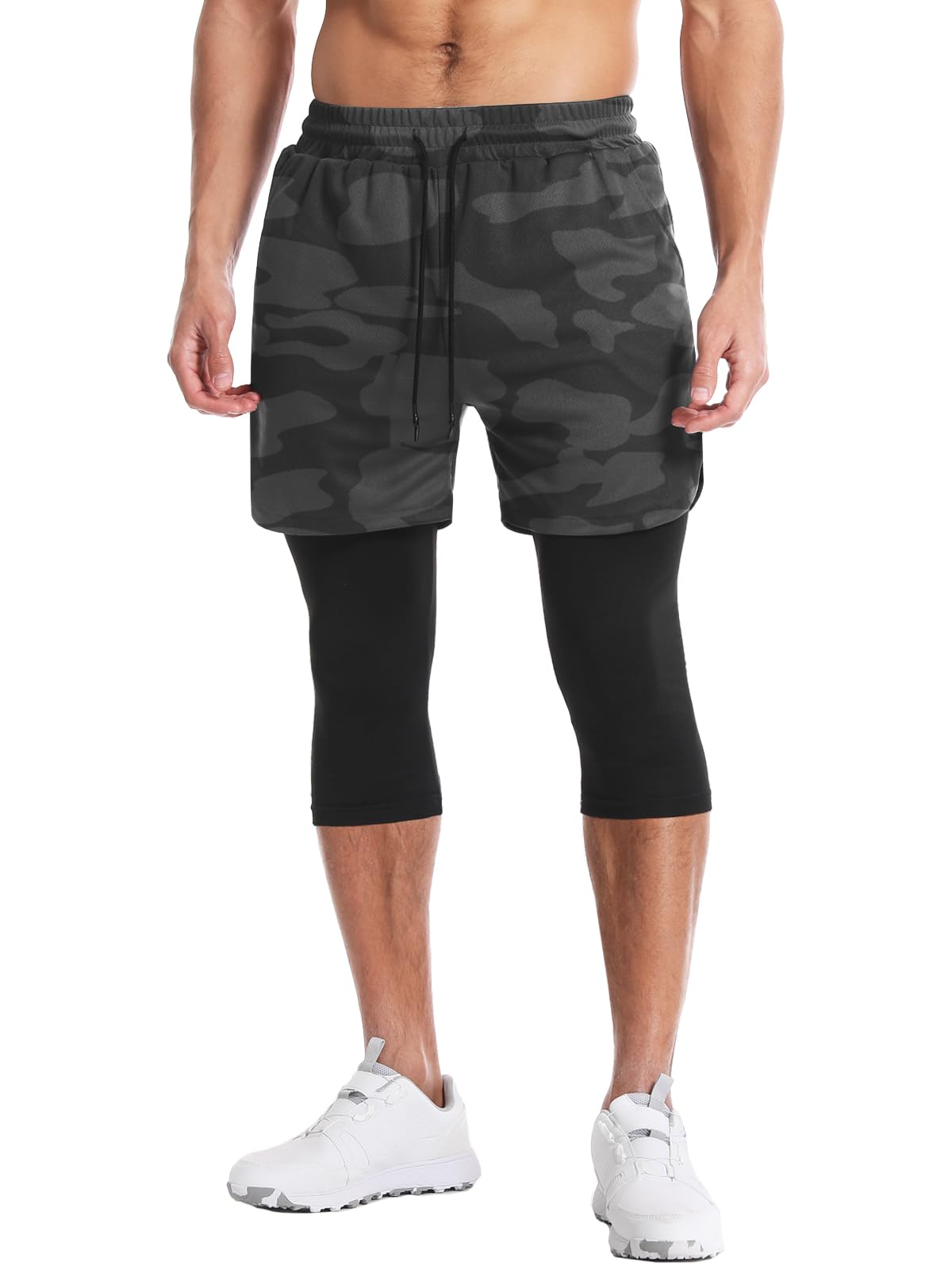 Men's 2-in-1 Running Pants – Gym Workout Compression Training Tights