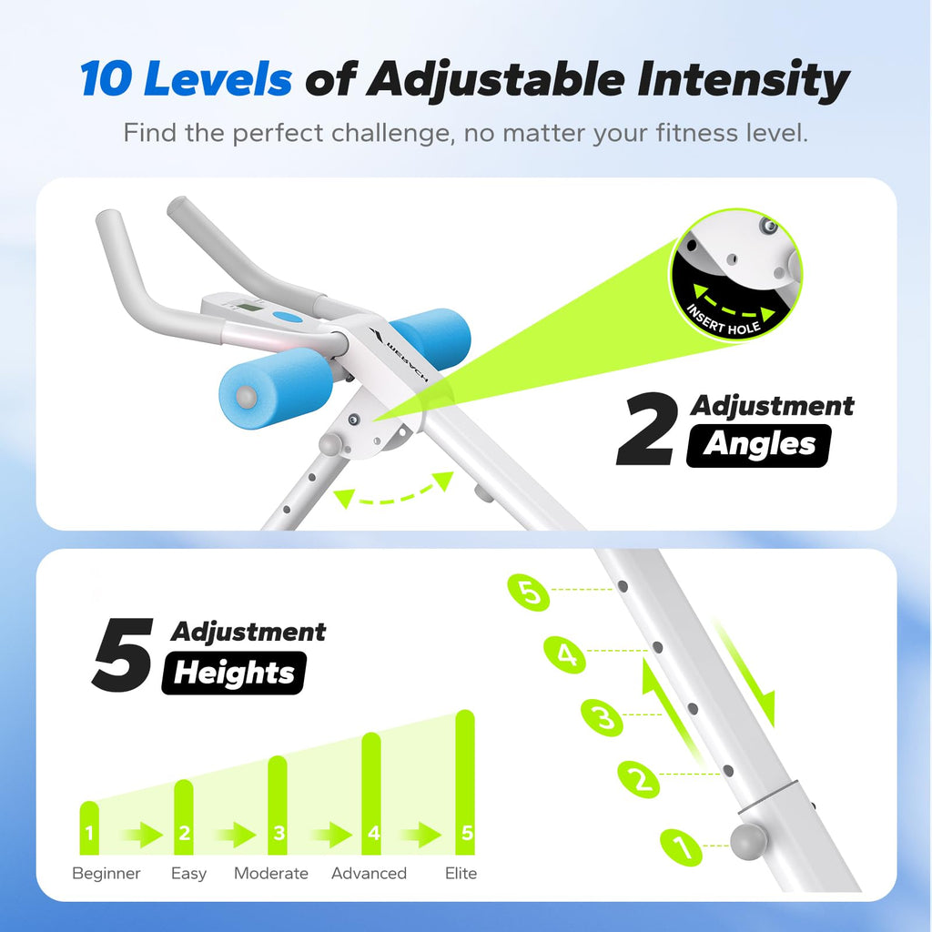 Foldable Ab Machine – Adjustable Core & Abdominal Trainer for Home Workouts
