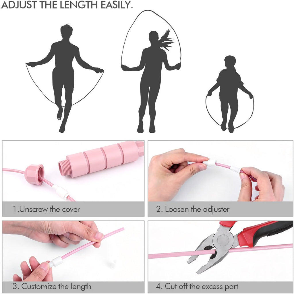 Speed Jump Rope – Tangle-Free Adjustable Cable with Ball Bearings for Cardio & Fat Burning