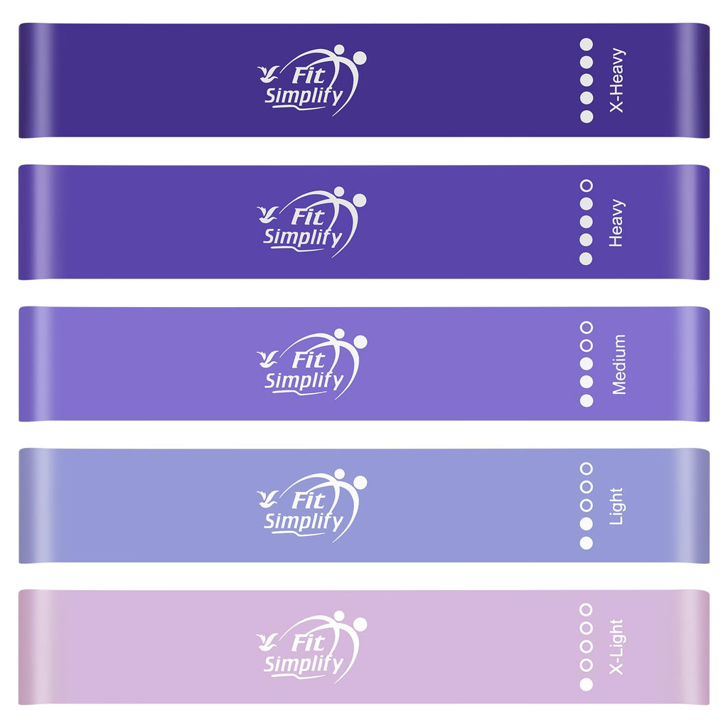 Resistance Loop Bands Set of 5 – Exercise Bands with Guide & Carry Bag