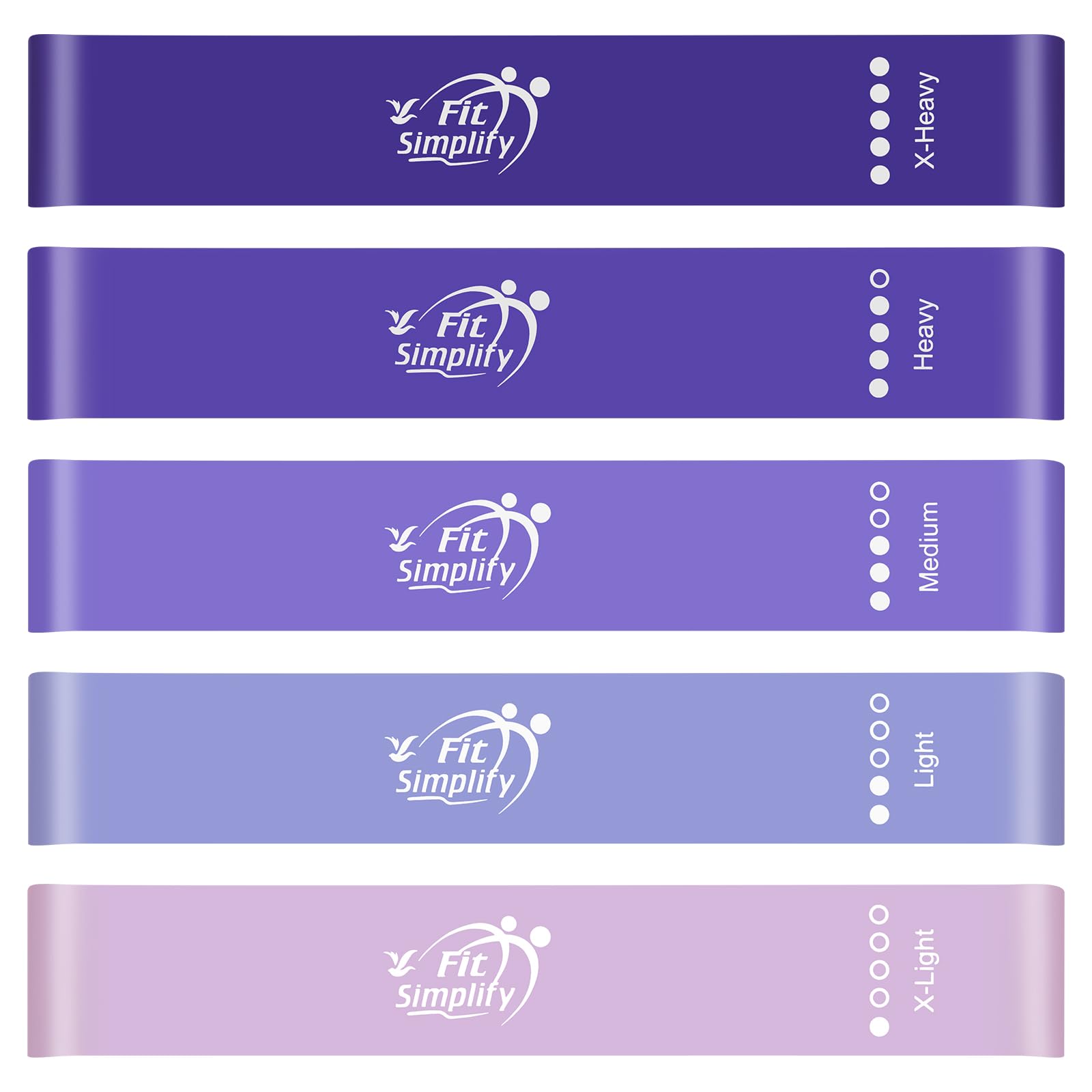 Resistance Loop Bands Set of 5 – Exercise Bands with Guide & Carry Bag