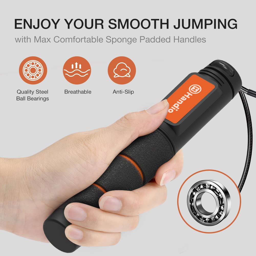 Jump Rope with Counter – Adjustable Speed Skipping Rope with Ball Bearings