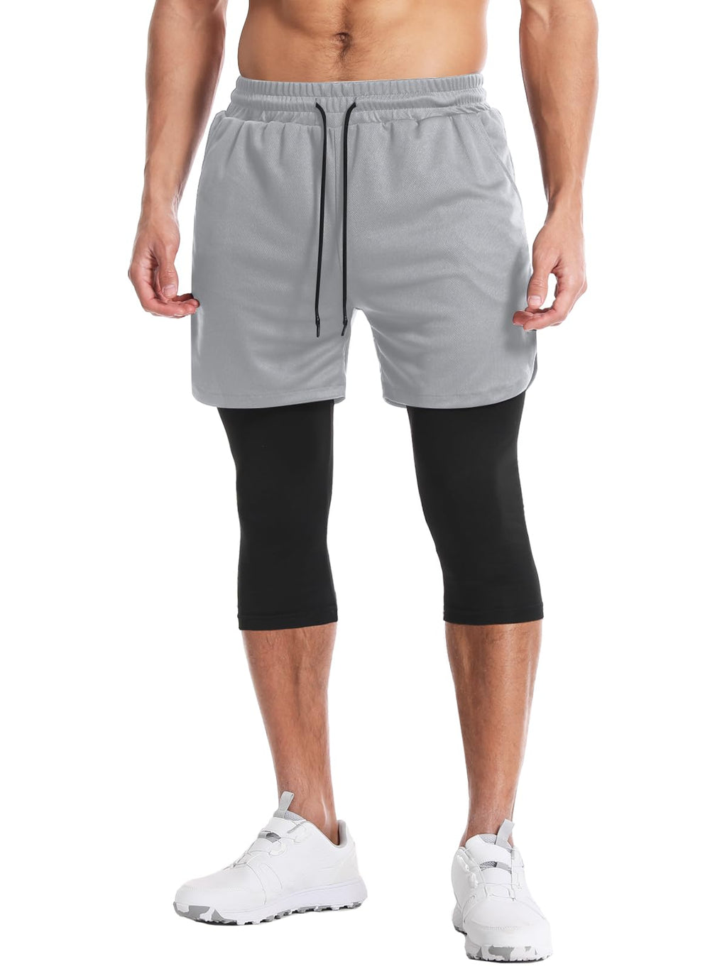 Men's 2-in-1 Running Pants – Gym Workout Compression Training Tights