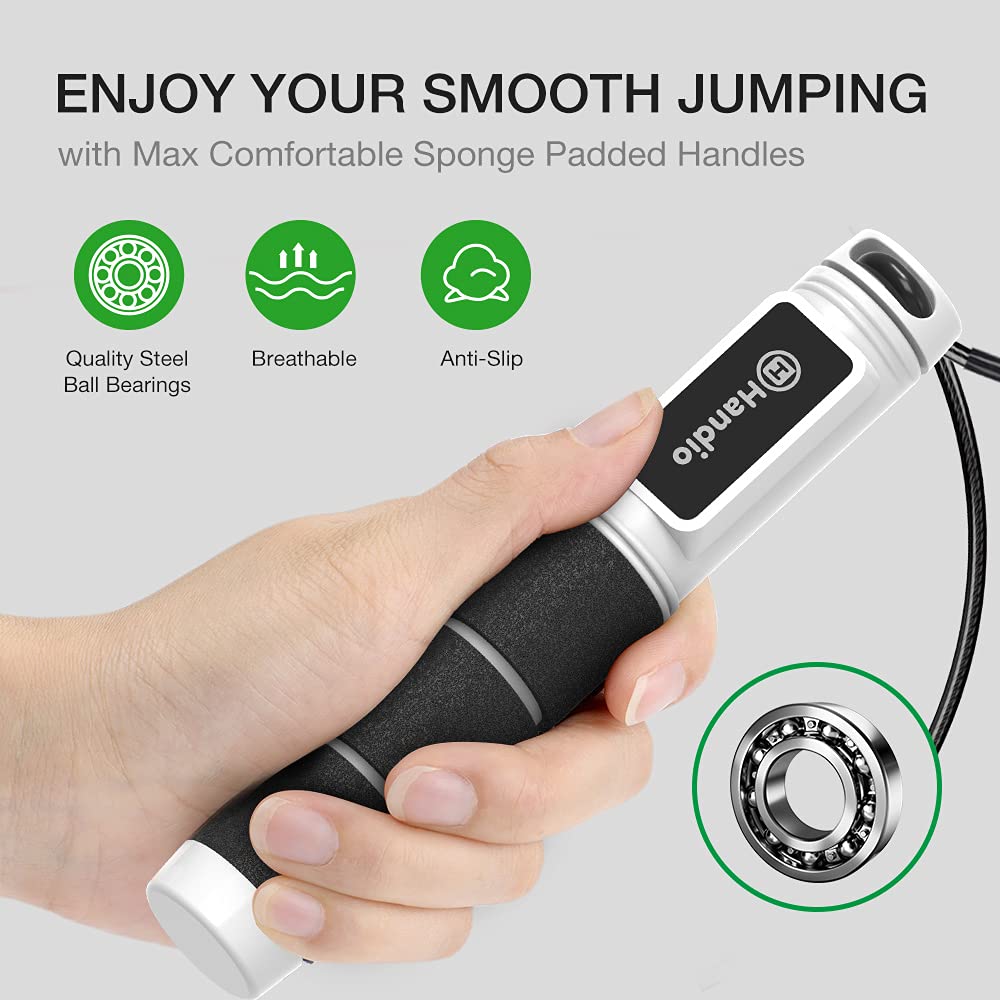 Jump Rope with Counter – Adjustable Speed Skipping Rope with Ball Bearings