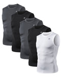 Men's Compression Tank Tops 5-Pack – Sleeveless Athletic Base Layer Shirts