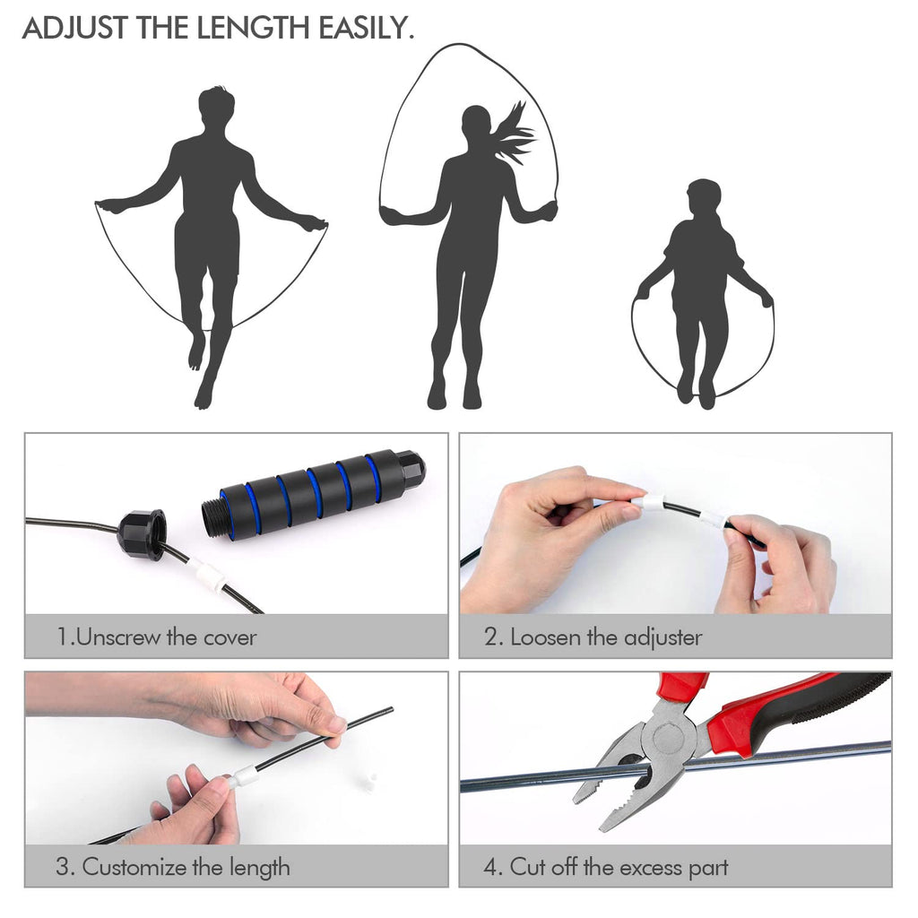 Speed Jump Rope – Tangle-Free Adjustable Cable with Ball Bearings for Cardio & Fat Burning