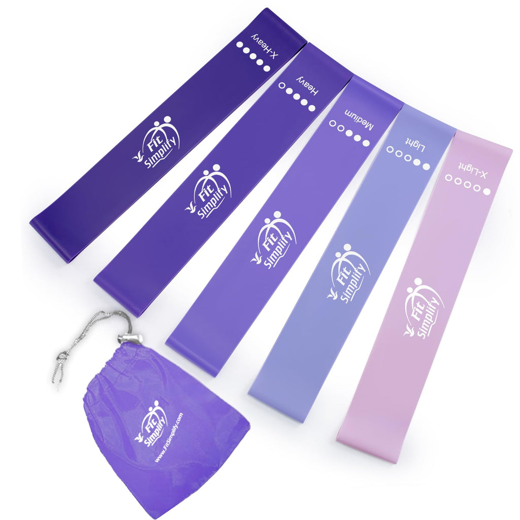 Resistance Loop Bands Set of 5 – Exercise Bands with Guide & Carry Bag