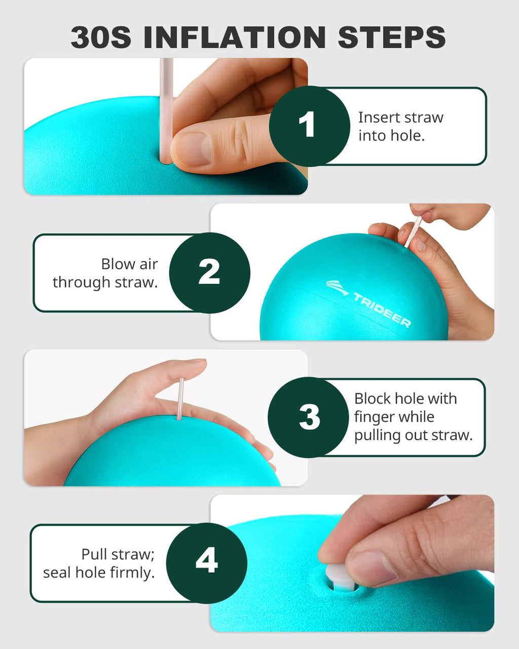 Exercise Ball for Yoga, Pilates & Core – Anti-Burst Stability Ball with Quick Pump