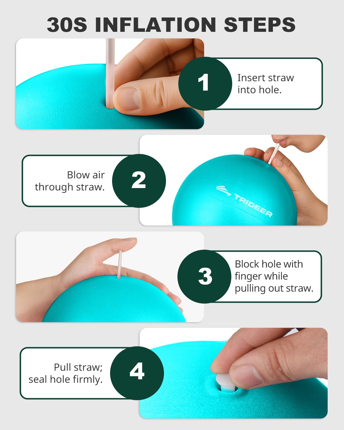 Exercise Ball for Yoga, Pilates & Core – Anti-Burst Stability Ball with Quick Pump