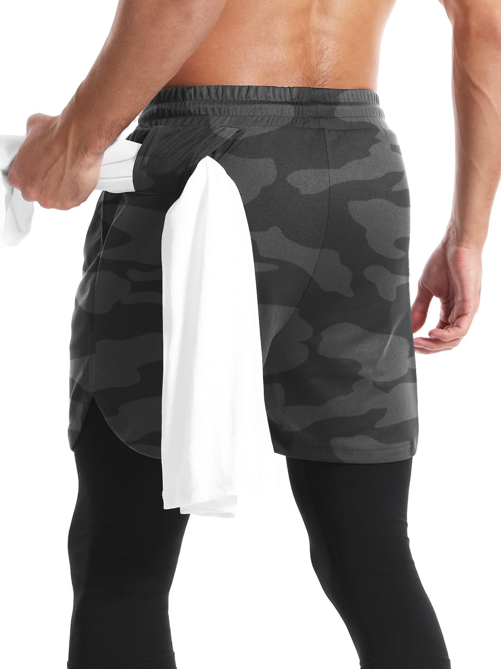 Men's 2-in-1 Running Pants – Gym Workout Compression Training Tights