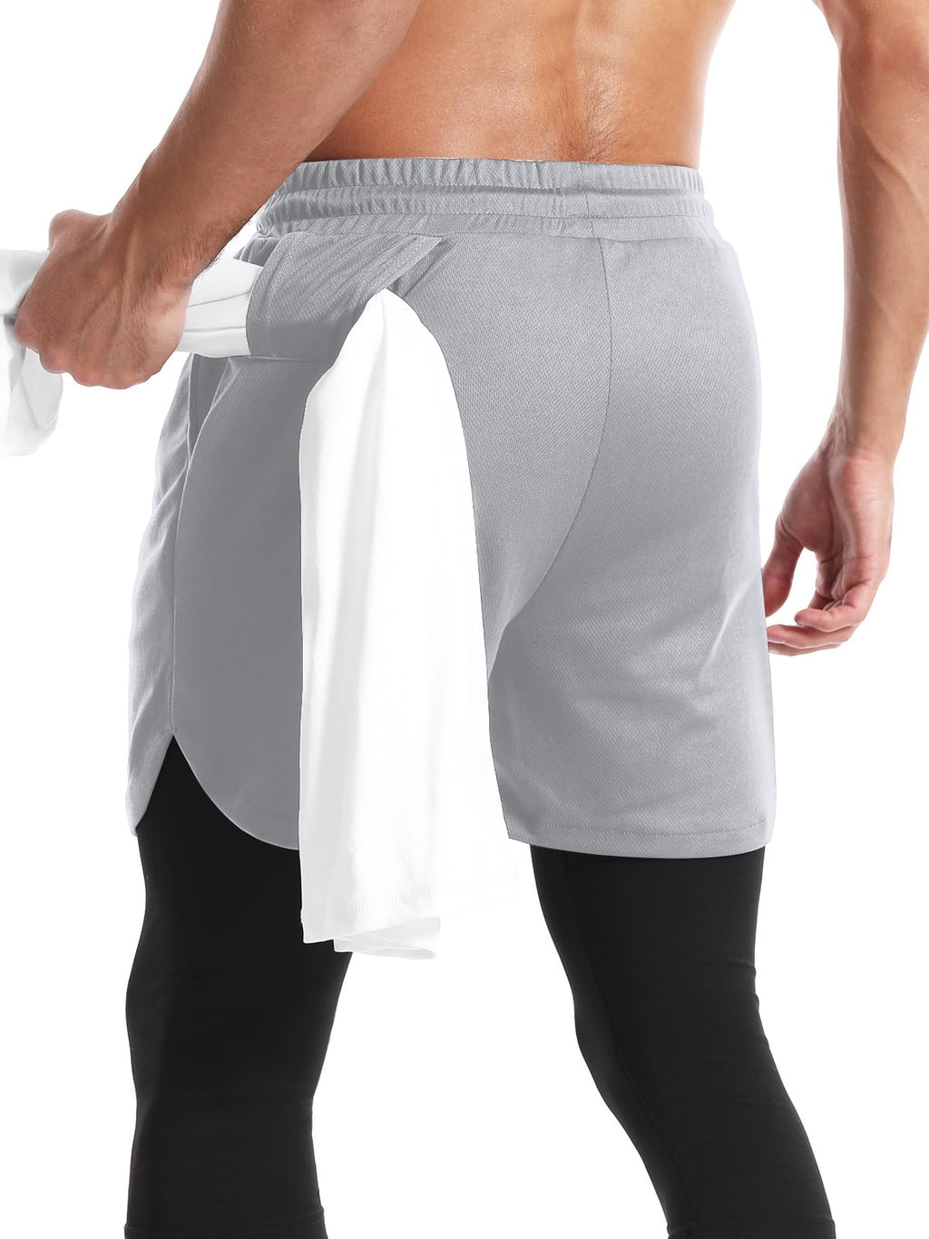 Men's 2-in-1 Running Pants – Gym Workout Compression Training Tights