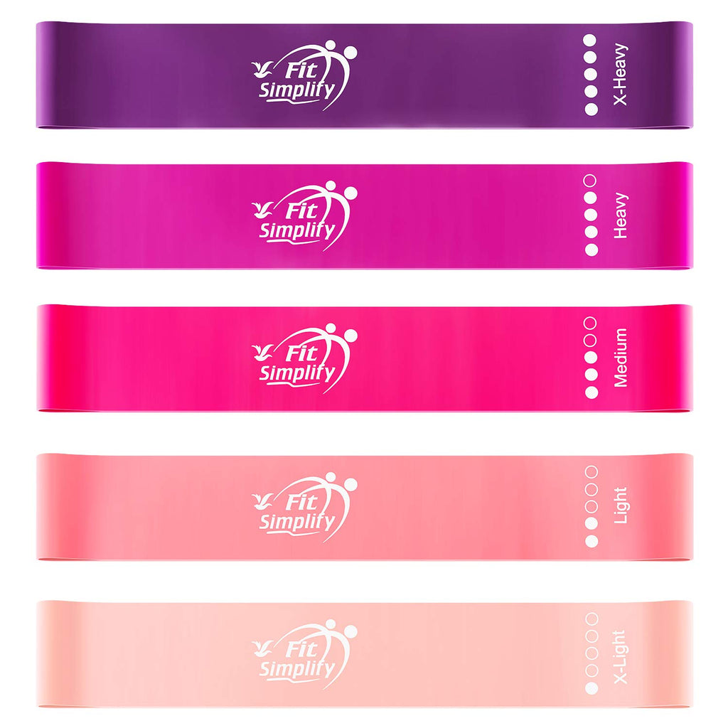 Resistance Loop Bands Set of 5 – Exercise Bands with Guide & Carry Bag