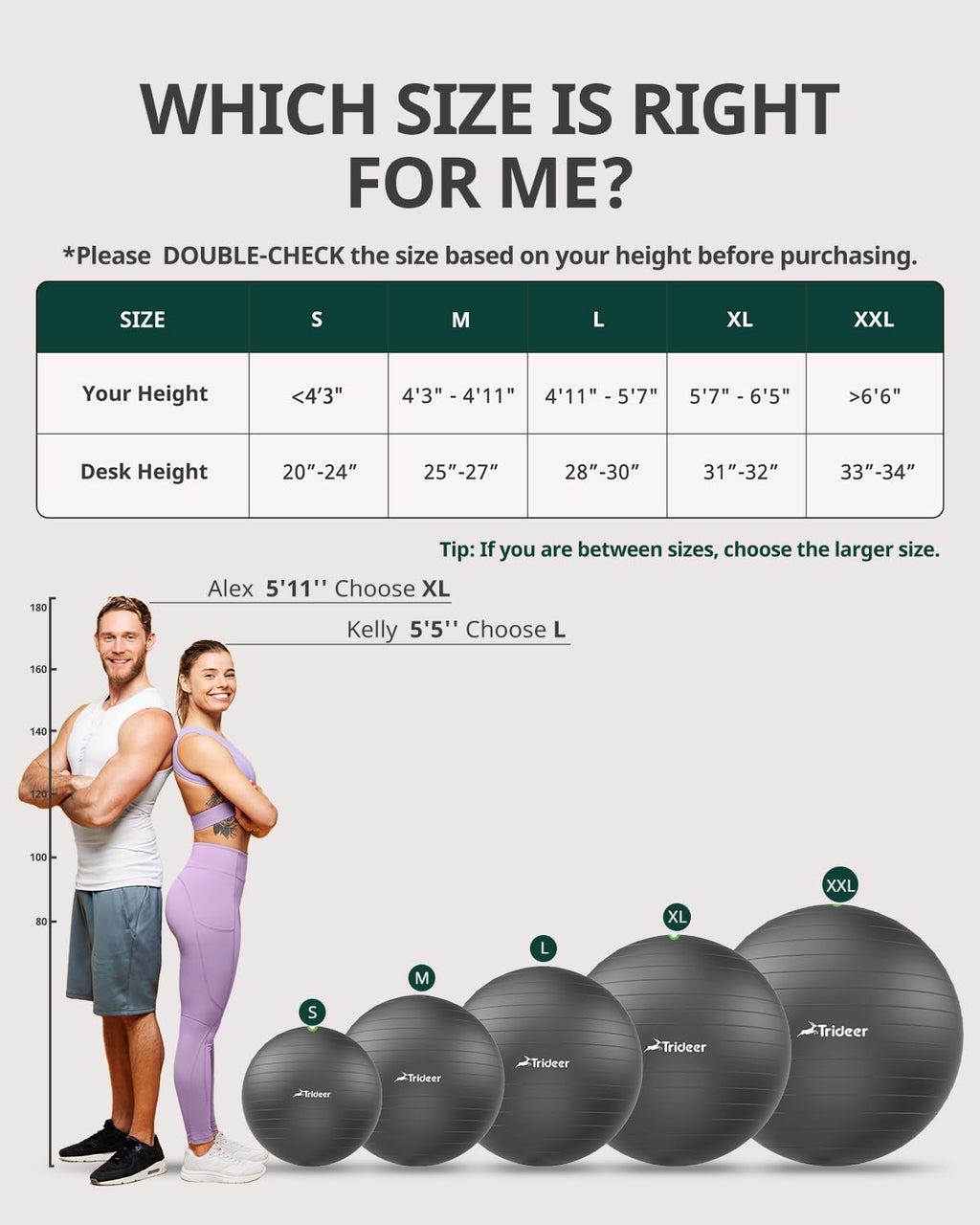 Exercise Ball for Yoga, Pilates & Core – Anti-Burst Stability Ball with Quick Pump