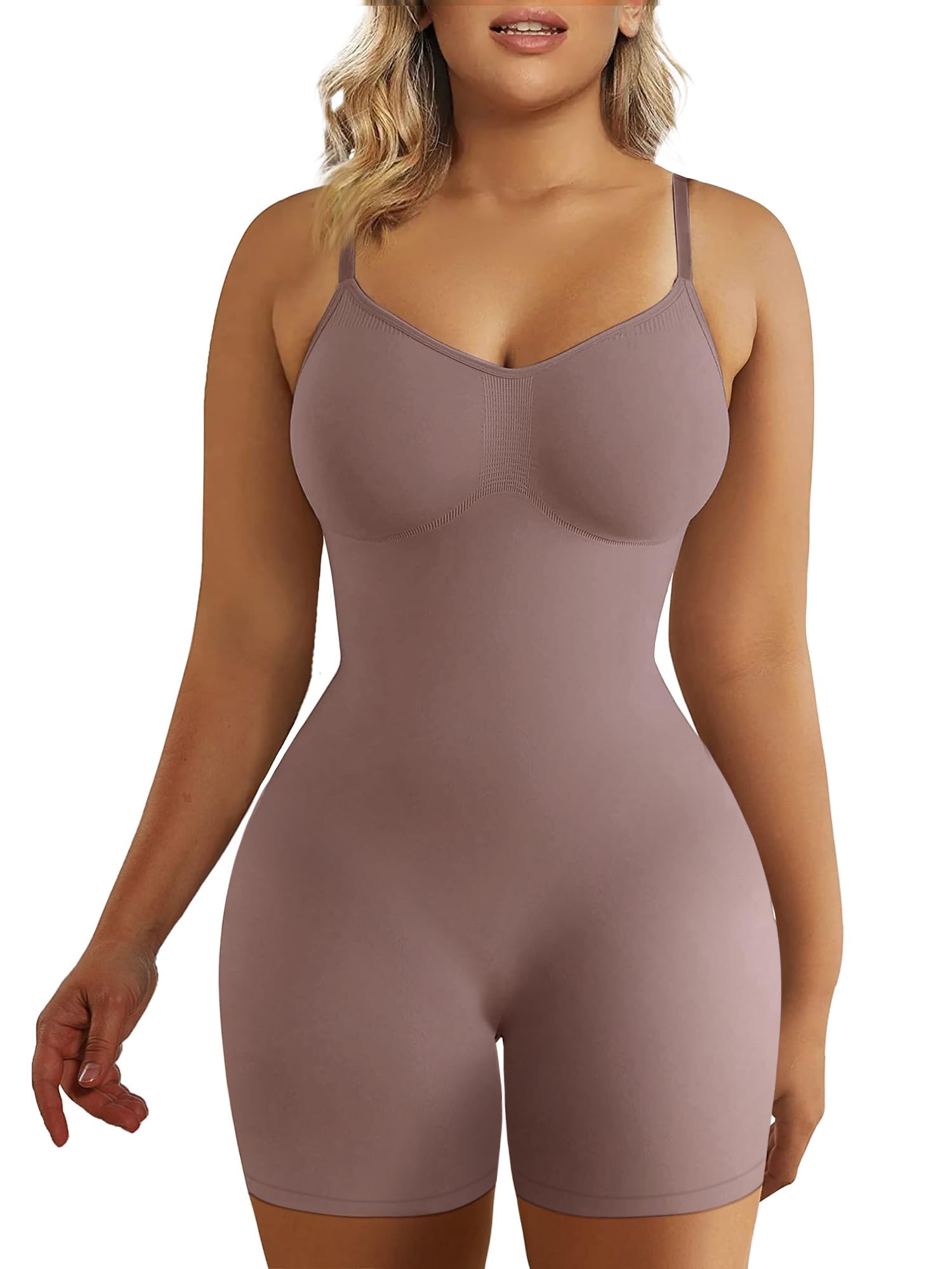 Tummy-Control Bodysuit Shaper – Mid-Thigh Body Shaper Shorts for a Lifted Look