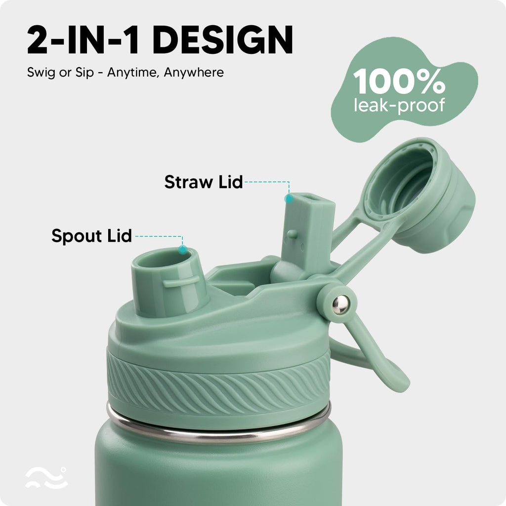 Insulated Water Bottle with Silicone Boot – 24 oz, Cold 36 Hrs / Hot 18 Hrs
