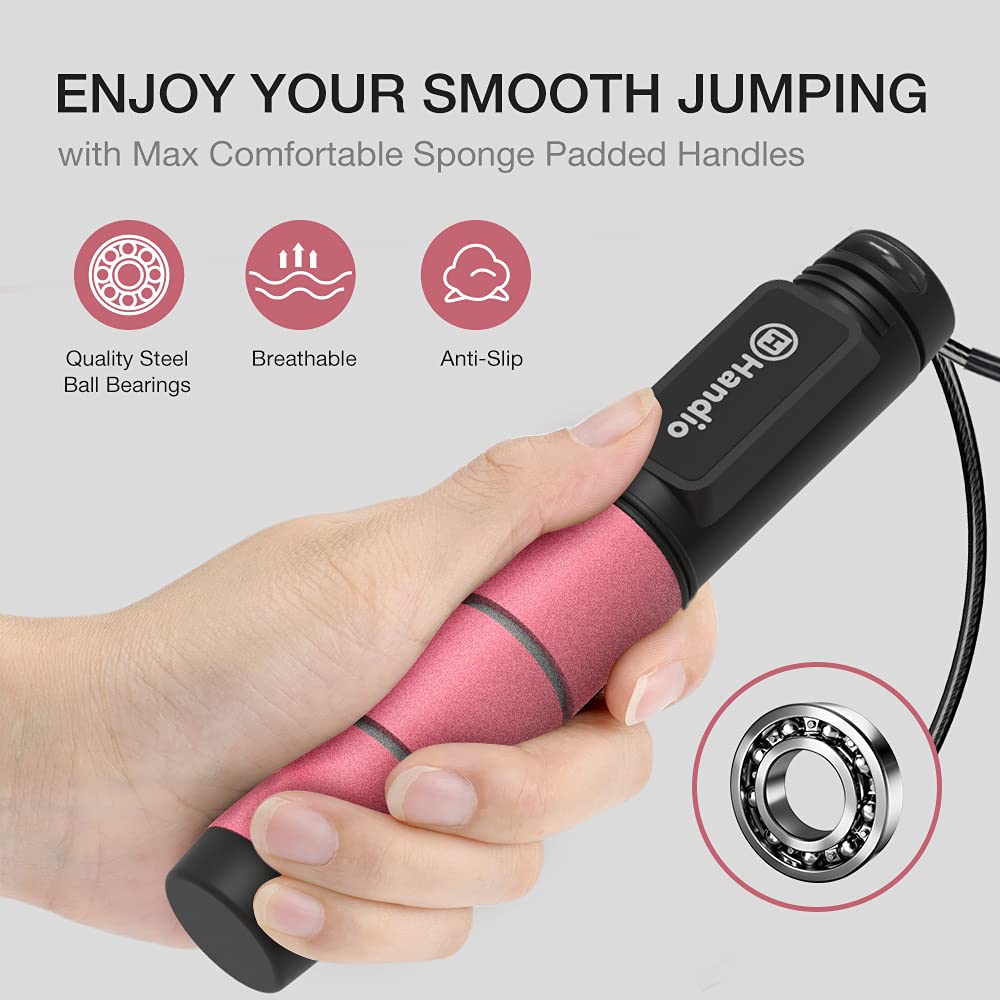 Jump Rope with Counter – Adjustable Speed Skipping Rope with Ball Bearings