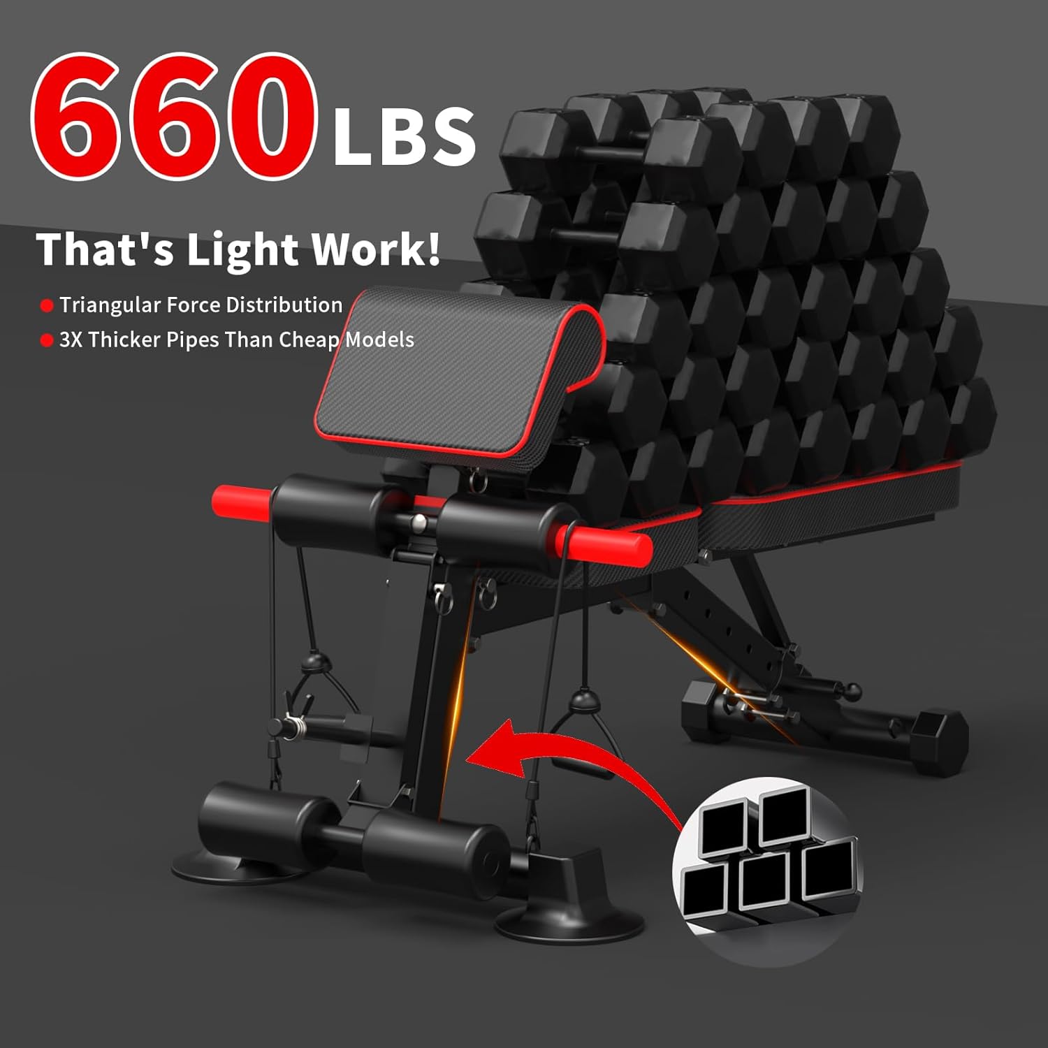 Adjustable Utility Weight Bench – Foldable Home Gym Bench for Strength Training