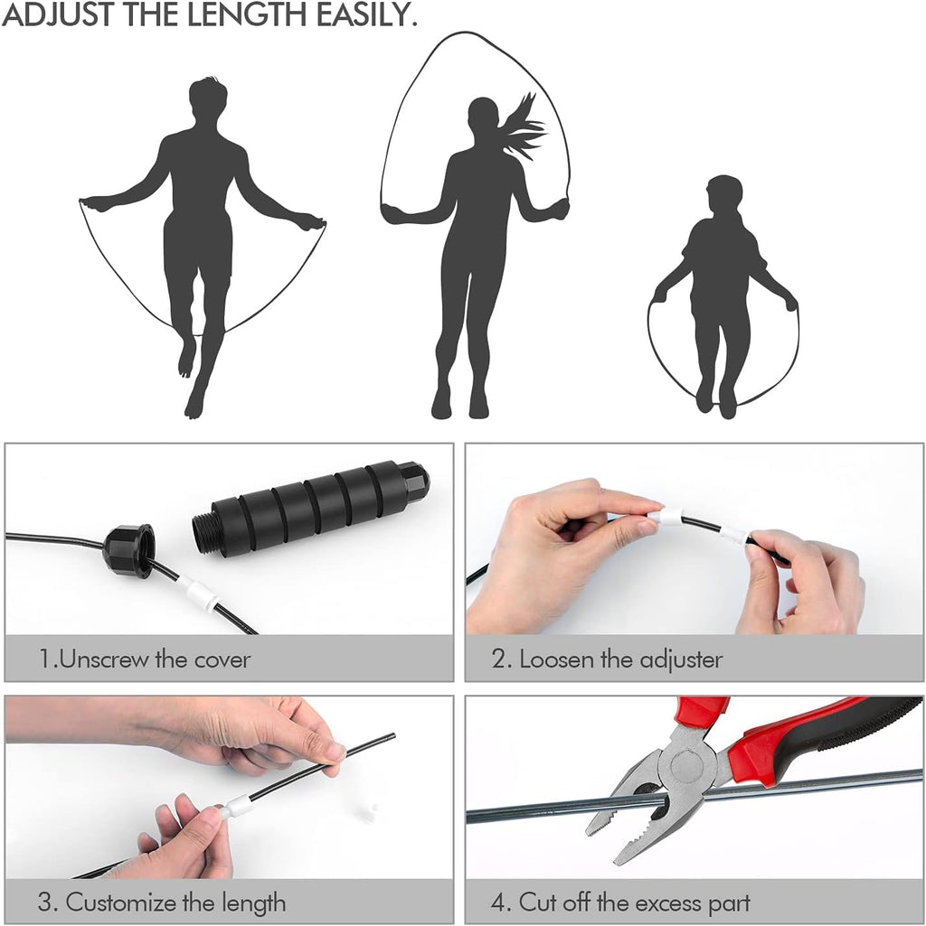Speed Jump Rope – Tangle-Free Adjustable Cable with Ball Bearings for Cardio & Fat Burning