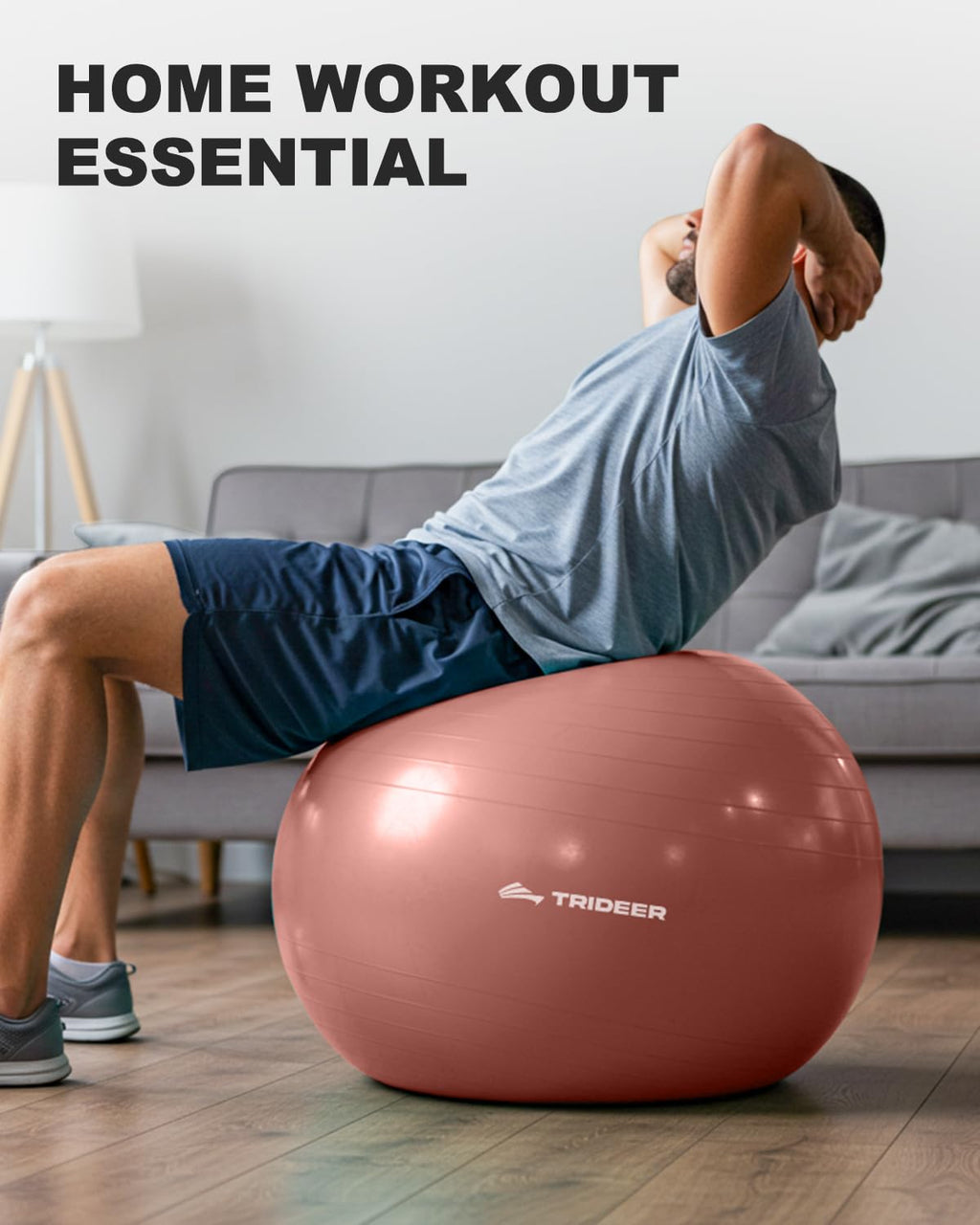 Exercise Ball for Yoga, Pilates & Core – Anti-Burst Stability Ball with Quick Pump
