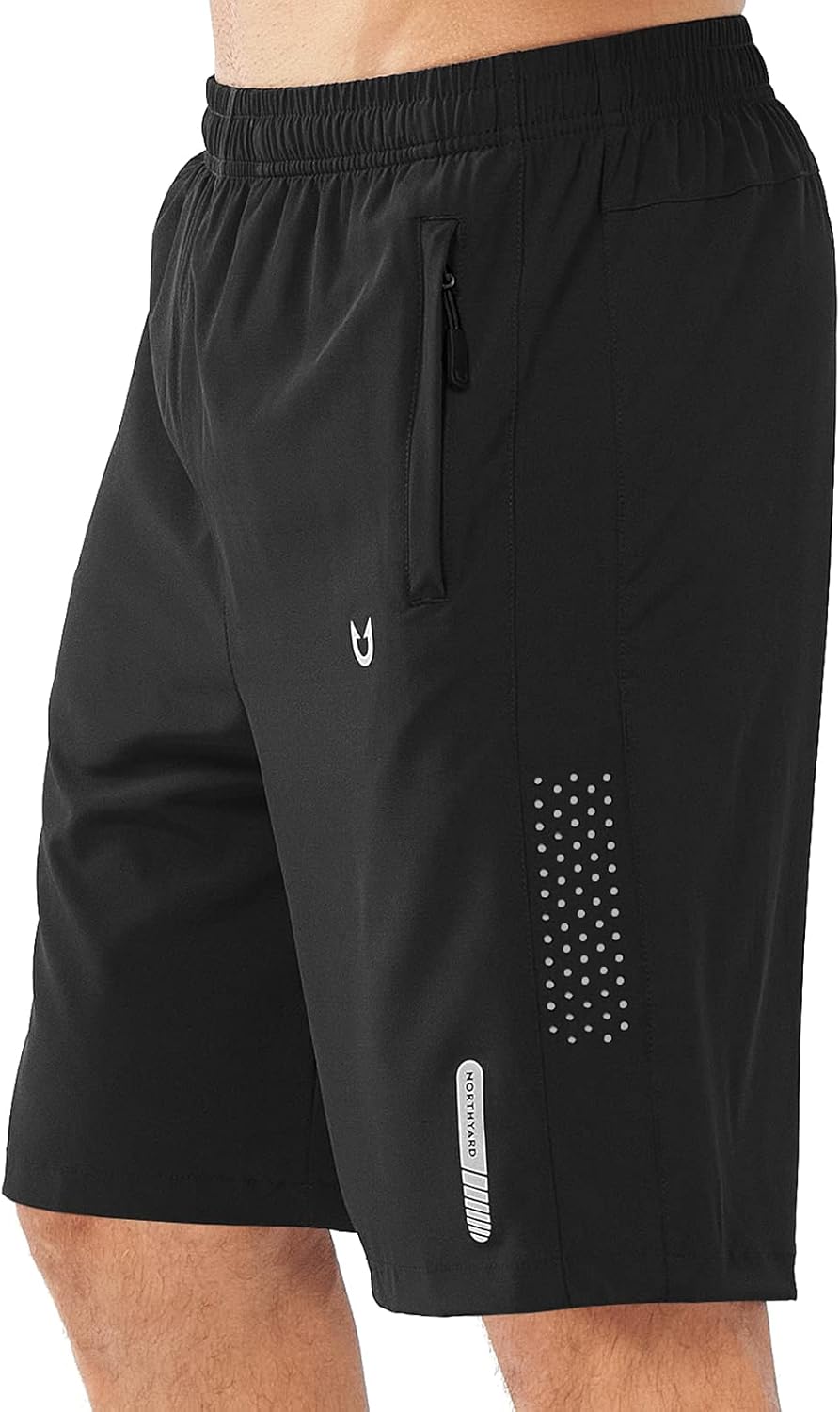 Men's Athletic Running Shorts – Lightweight Quick-Dry with Zipper Pockets