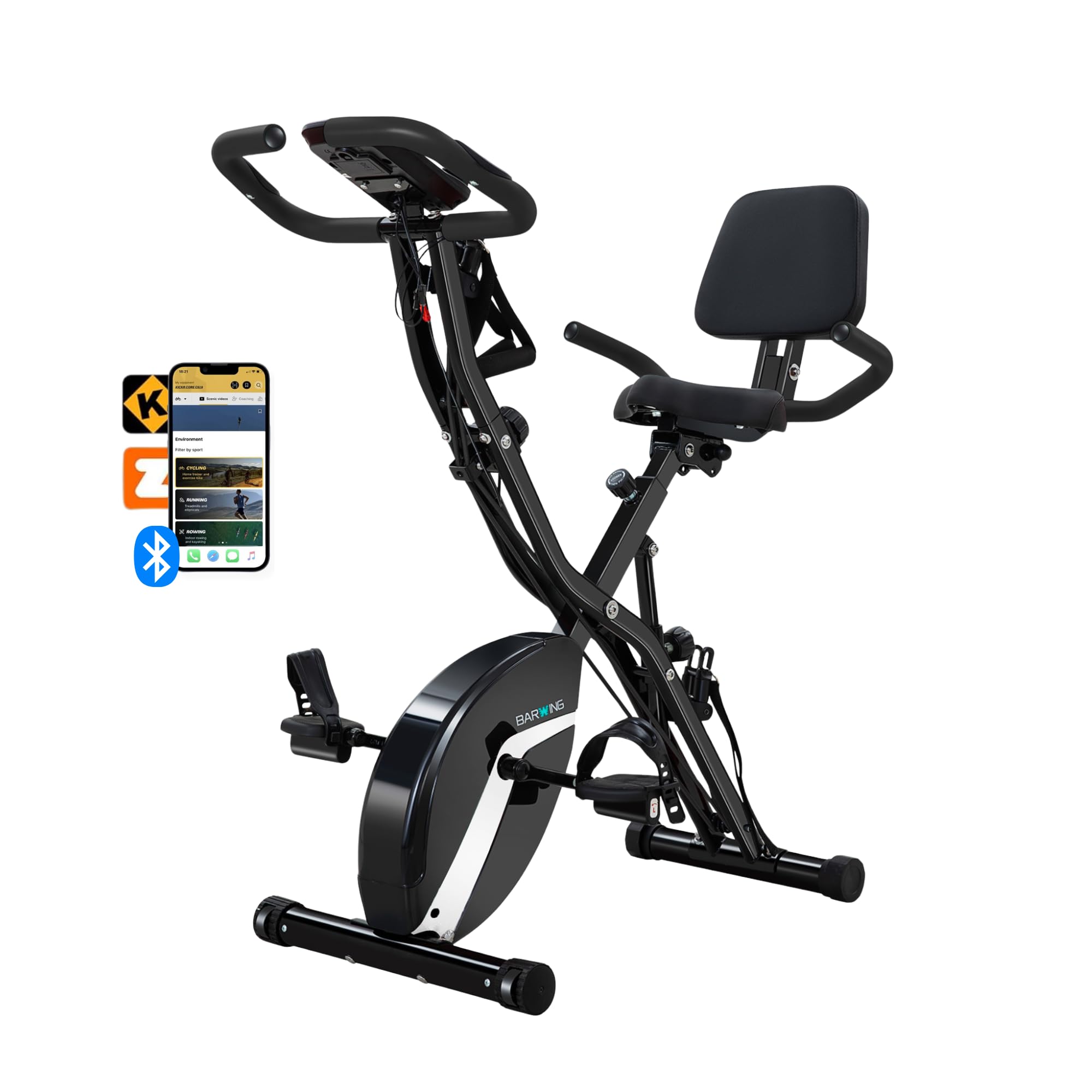 5-in-1 Foldable Exercise Bike – 16-Level Magnetic Indoor Cycling Bike, 350 lb Capacity