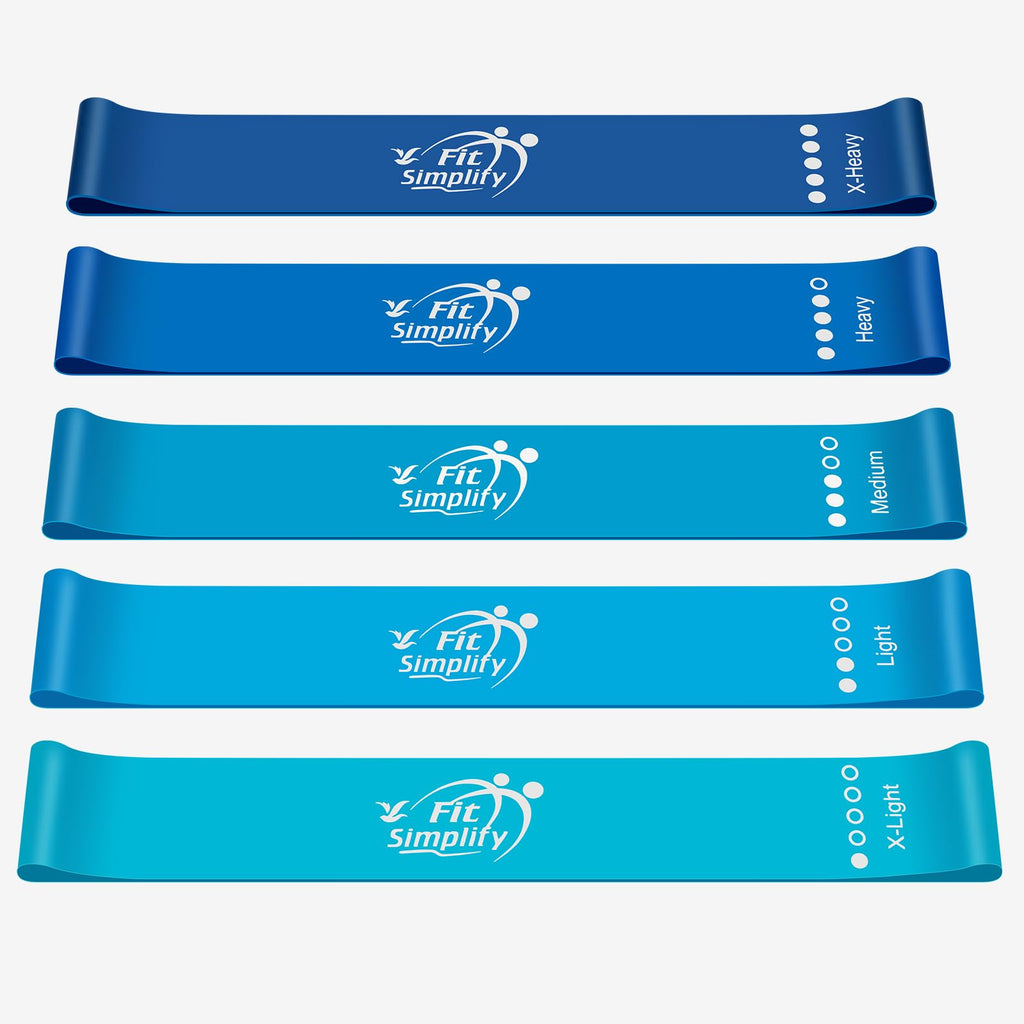 Resistance Loop Bands Set of 5 – Exercise Bands with Guide & Carry Bag
