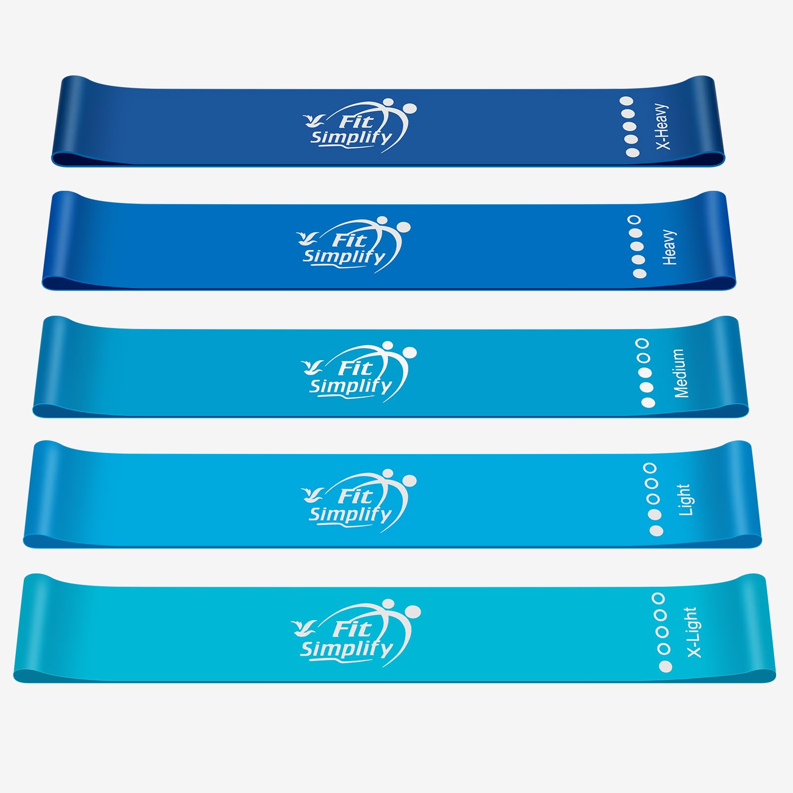 Resistance Loop Bands Set of 5 – Exercise Bands with Guide & Carry Bag