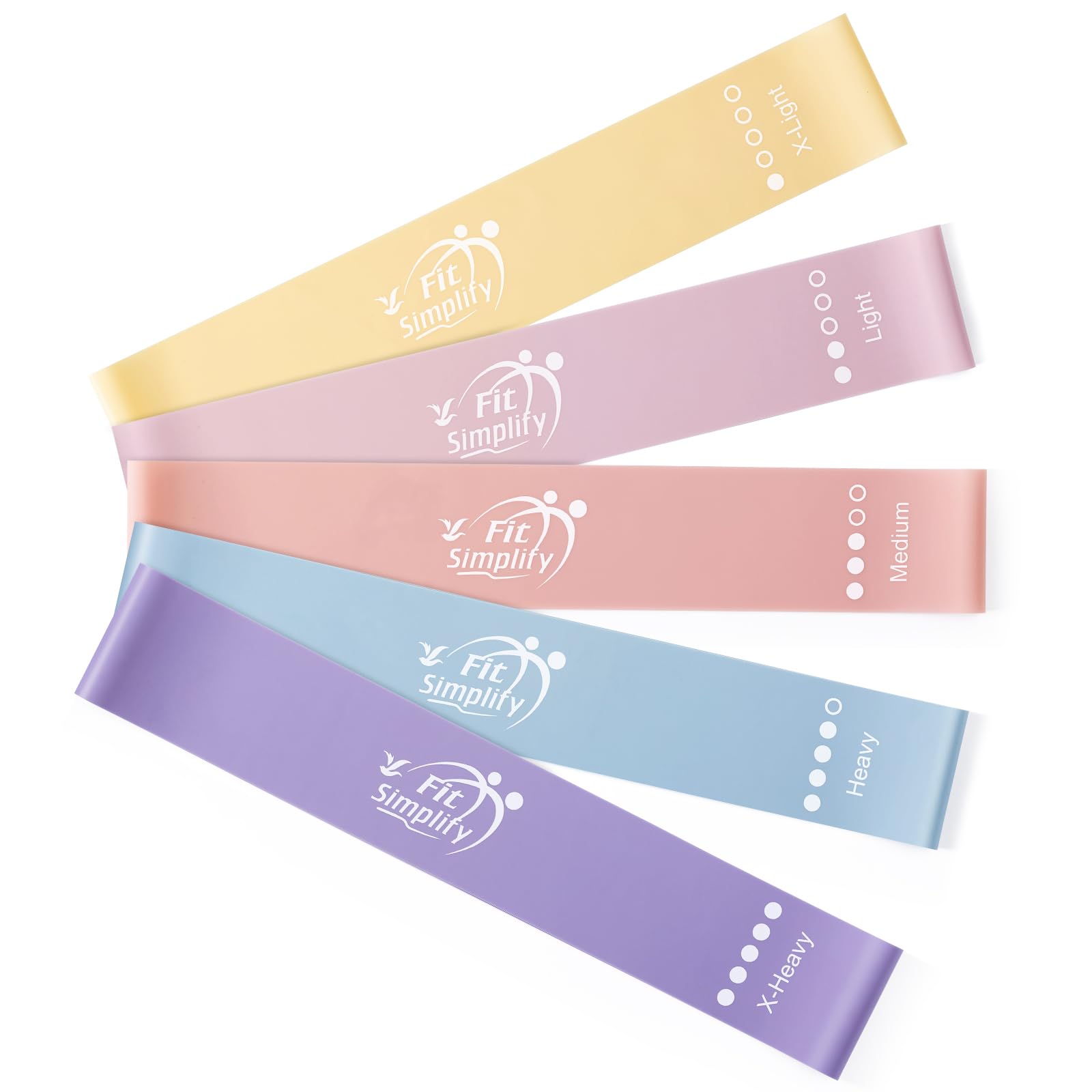 Resistance Loop Bands Set of 5 – Exercise Bands with Guide & Carry Bag