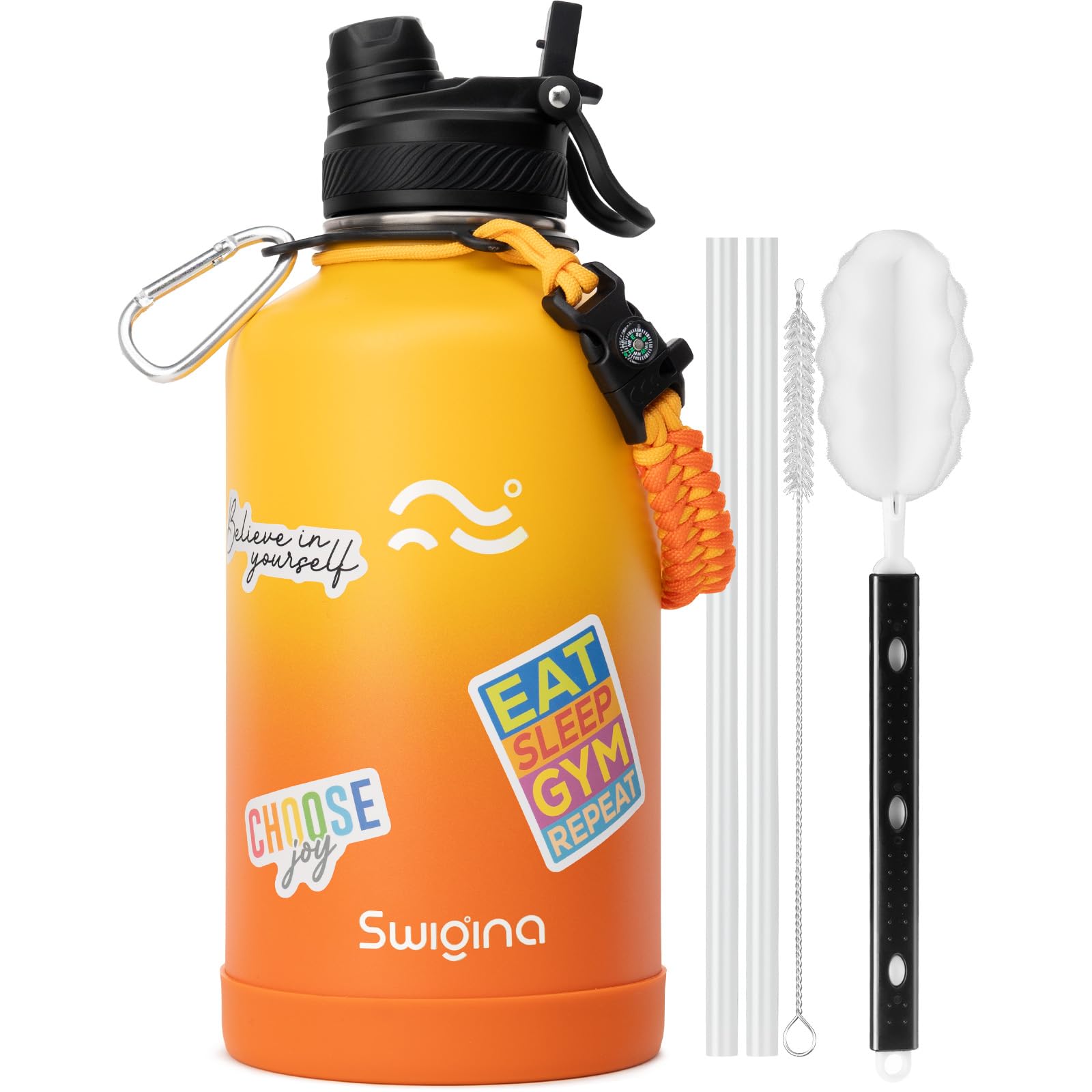 Insulated Water Bottle with Silicone Boot – 24 oz, Cold 36 Hrs / Hot 18 Hrs